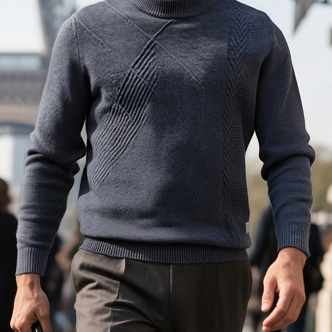 Men'S Cozy Crew Neck Sweater - Long Sleeve, Solid Color, Knit Pullover for Fall\Winter, Casual Layering Piece, Regular Fit, No Belt, Regular Length, Winter Clothing | Crew Neck Sweater | Knit Construction, Sweater Vest