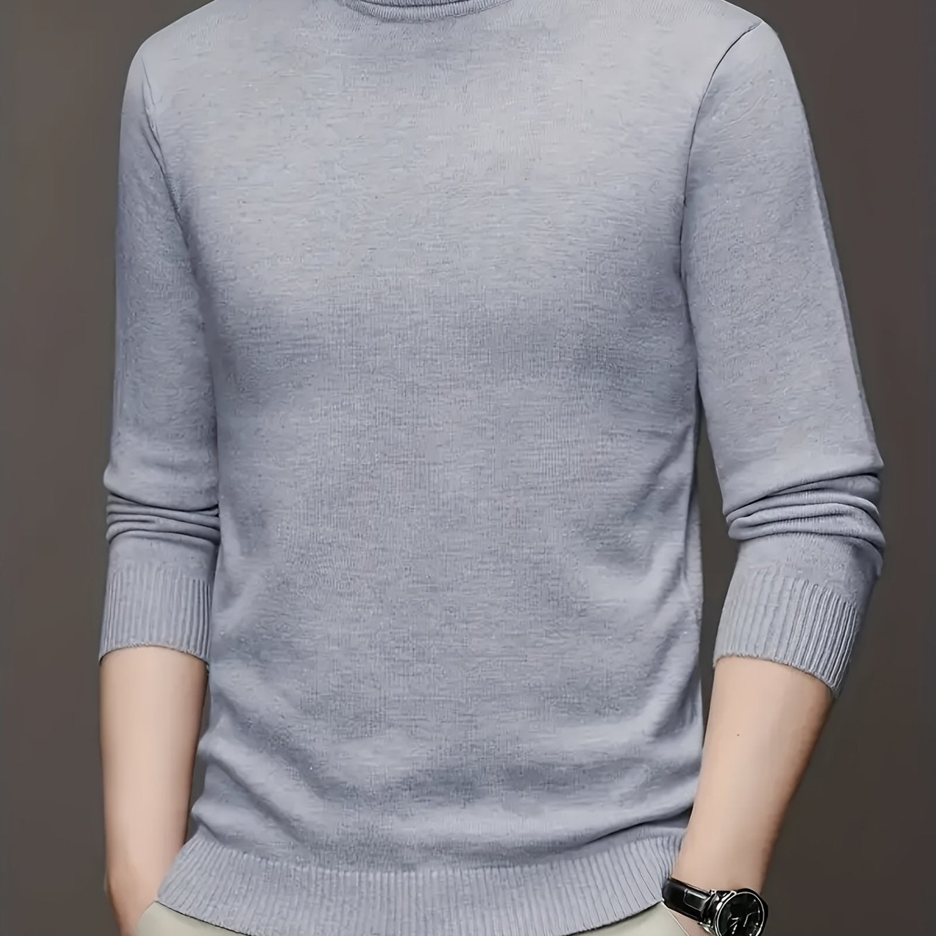 Men's Soft Warm Stretch Turtleneck Sweater - High-Elasticity Fabric, Solid Color Pullover for Layering, Machine Washable Winter Sweaters for Office, Gym & Casual Wear, Classic Regular Fit Turtleneck Sweaters for men