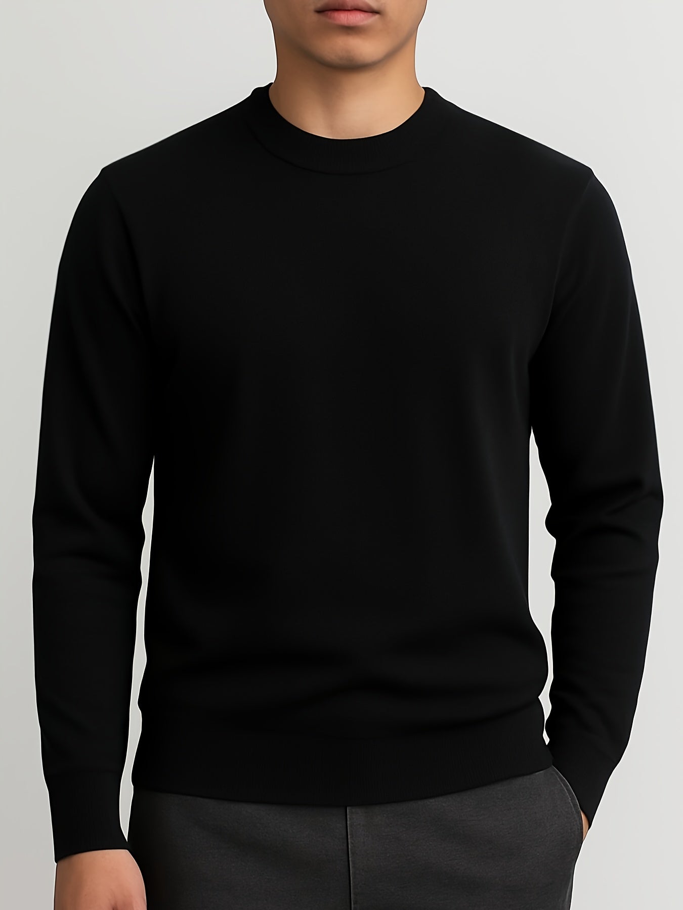 Soft & Light Knit Sweater Soft & Light Men's Beige-Friendly Anti-Pilling Round Neck Knit Sweater | Early Autumn Thermal Warmth Long Sleeve Pullover | Casual Layering Top for Autumn Winter, Machine Washable