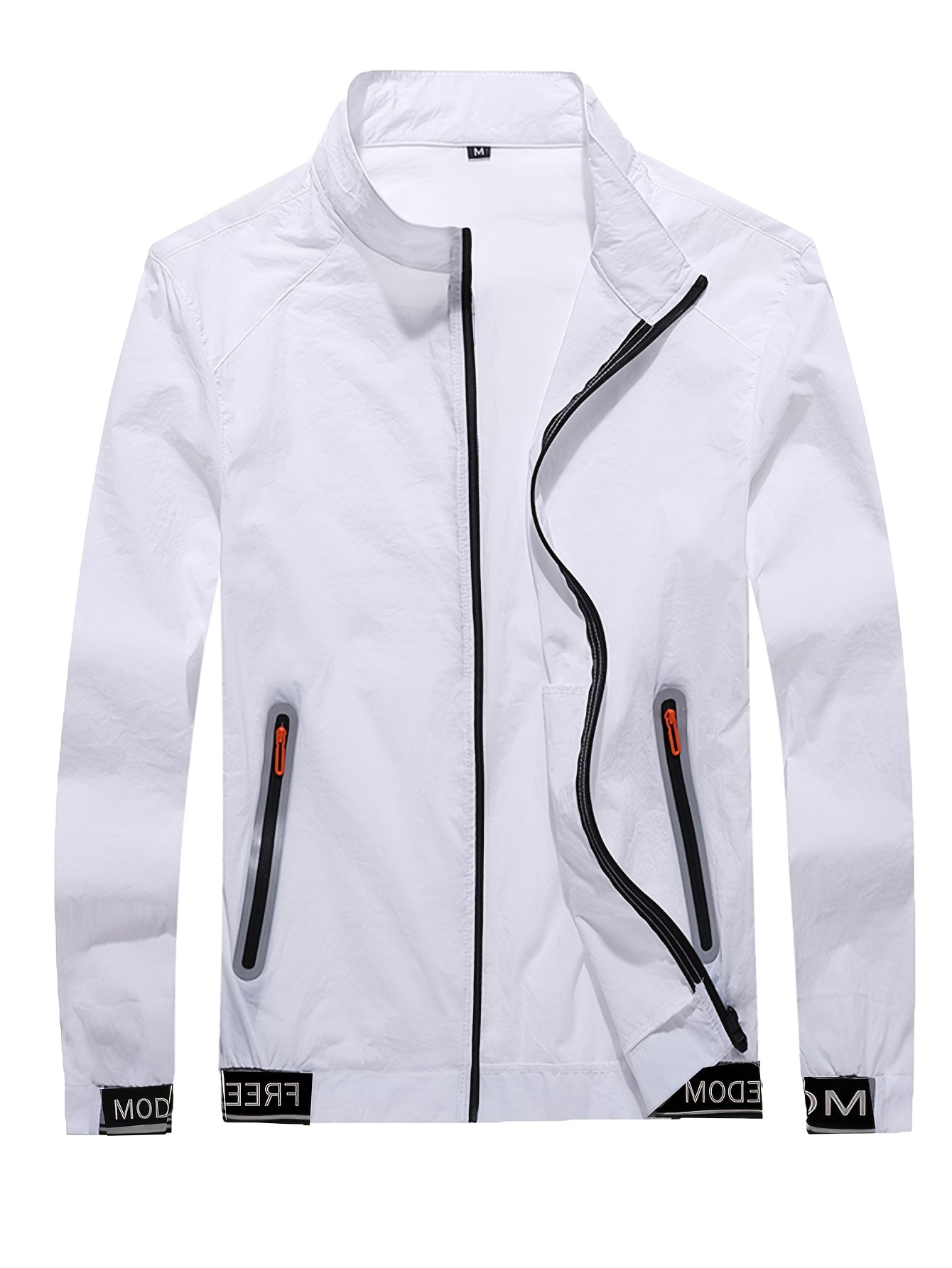 Men'S Lightweight Windbreaker Jacket - Softshell Zip-Up Coat with Stand Collar, Lightweight Windproof Outerwear for Gym, Fishing, Travel - Quick-Dry Athletic Jacket in Light Grey\Black - Spring\Fall\FSummer Casual Outerwear