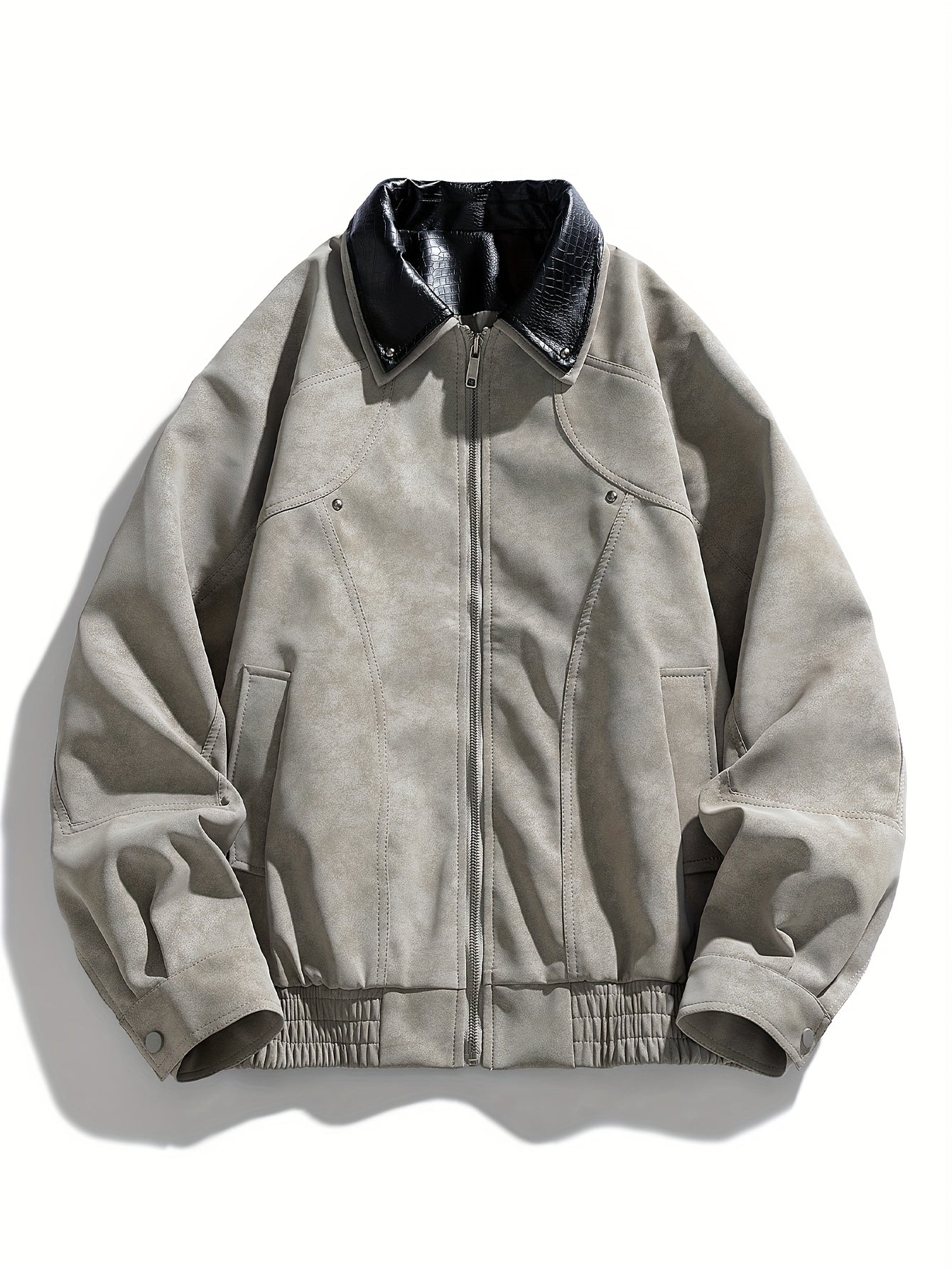 Jingmo Ning' Japanese Retro Pilot Jacket for Men, Spring And Autumn Baseball Jacket with a Collar, Couple'S Motorcycle Coat 6861M.