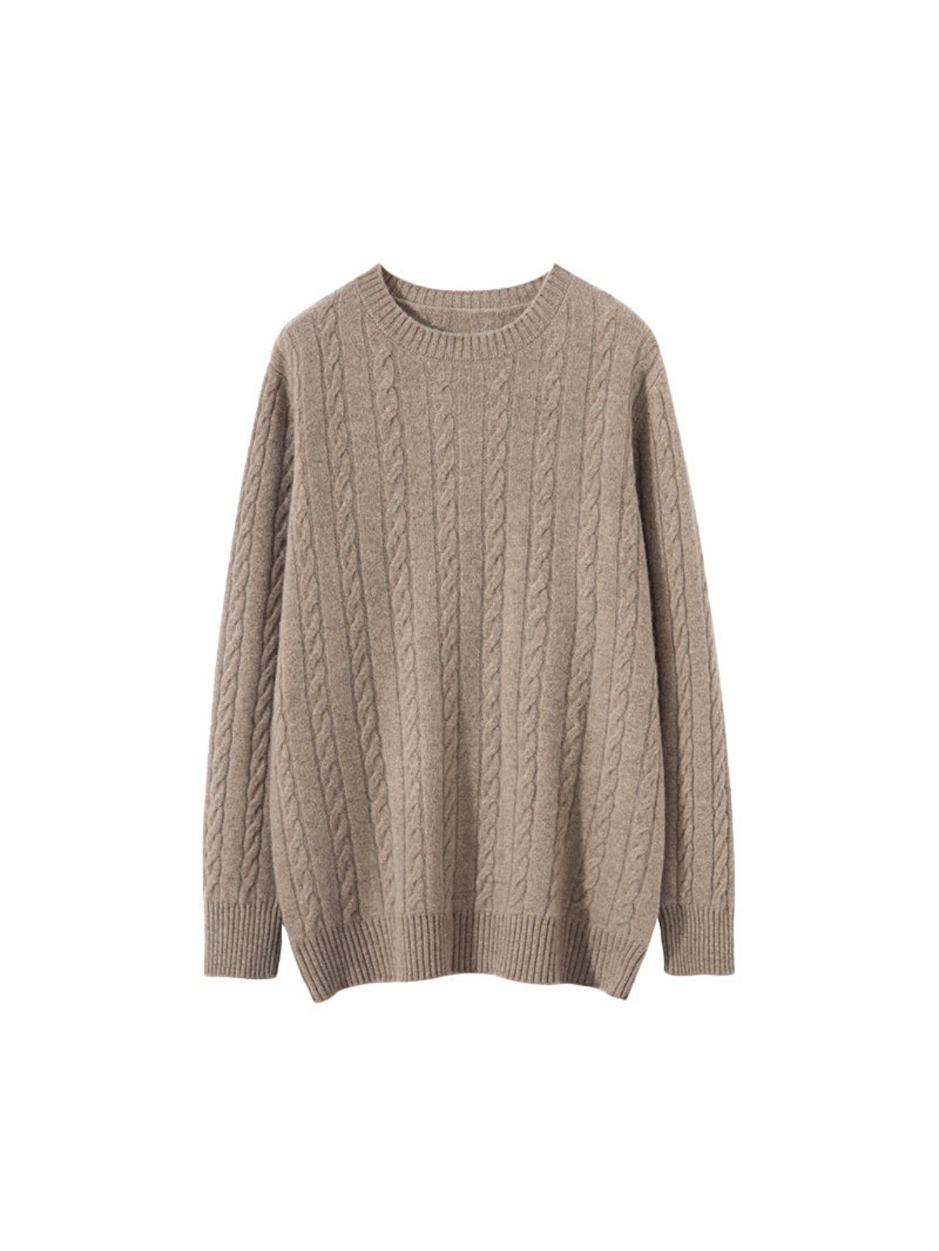 Mens 100% Velvet Cable Knit Sweater | Crewneck, Thickened Winter Top, Plus Size, Thermal Comfort, Vintage Christmas Gift, Casual Style, Polyester Fiber