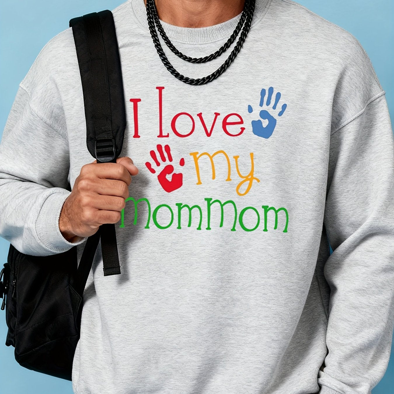 Men's 360g Heavyweight Casual Sweatshirt - Thick Winter Warm Pullover Sweater for Golf & Daily Wear, Round Neck Long Sleeve (Black\u002FWhite\u002FBlue\u002FGray) - Affordable Cold Weather Outerwear, Multi-Color Options