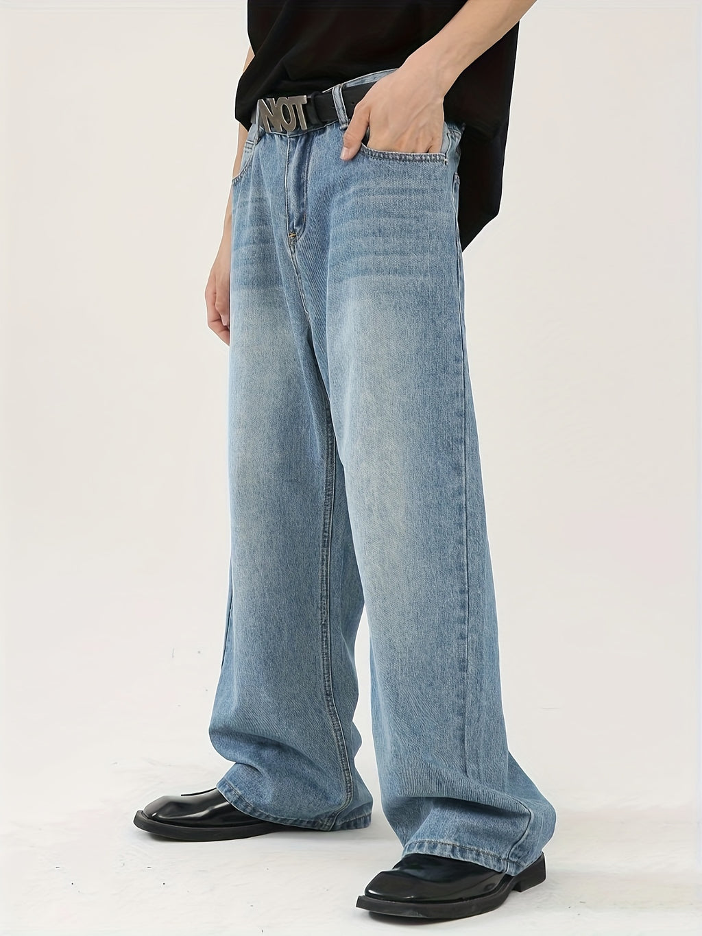 Men's Casual Jeans, Hip-hop High Street Skateboard Pants, Loose Oldschool Suitable For Street Wear, Cycling, Casual Fashion, Straight Leg Jeans