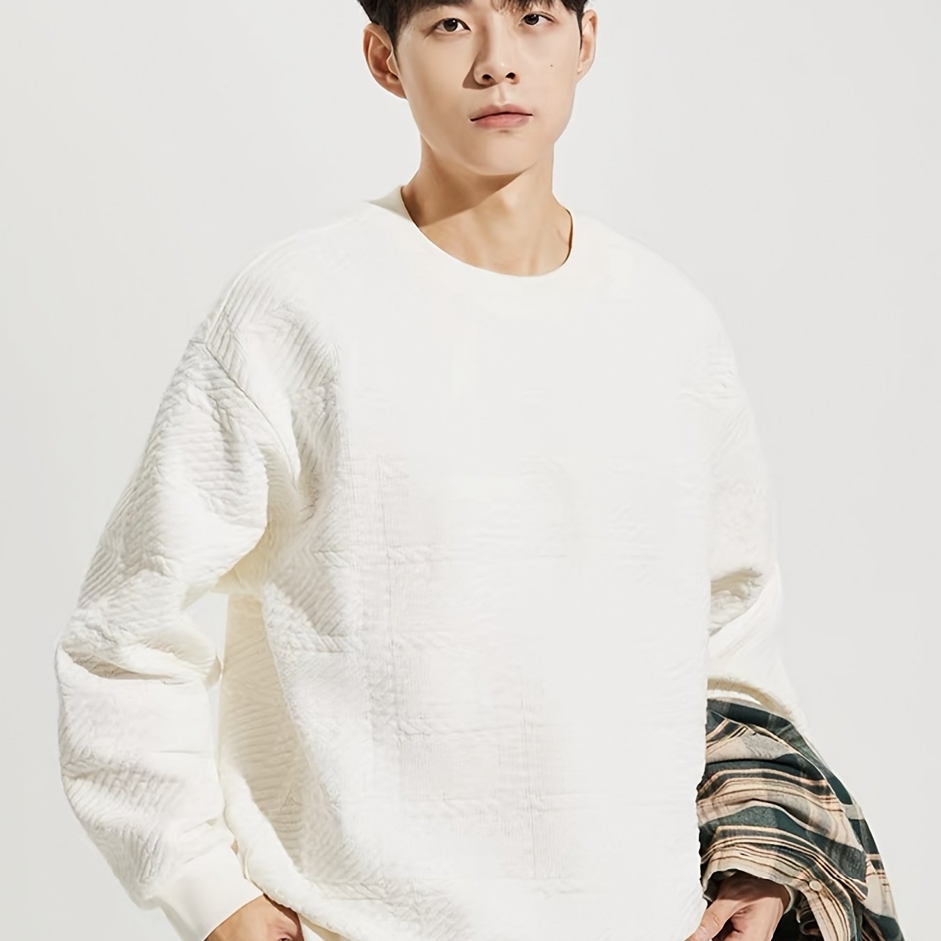 Men's Oversized Hooded Sweatshirt - Casual Loose Fit Pullover Hoodie with Drawstring Hood, Round Neck & Long Sleeve, Machine Washable Sportswear Jacket for Gym,, Casual Attire - Solid Color (Black\u002FWhite\u002FNavy\u002FGrey)