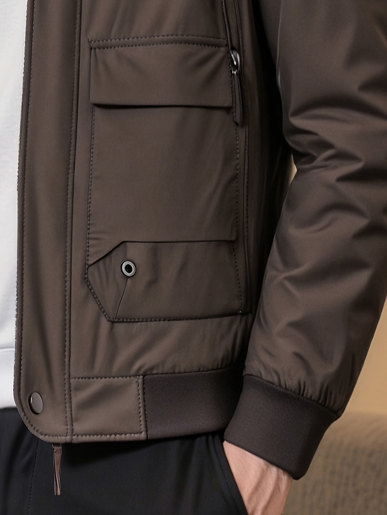 Men's Winter Classic Solid Color Hooded Non-Detachable High-Quality Comfortable Versatile Daily Commute Casual Down Jacket 3K5473905020, Cold Weather Clothing, Casual Wear, Versatile Outerwear, Hooded Jacket, Highquality Fabric, Zipup Hoodie, Long