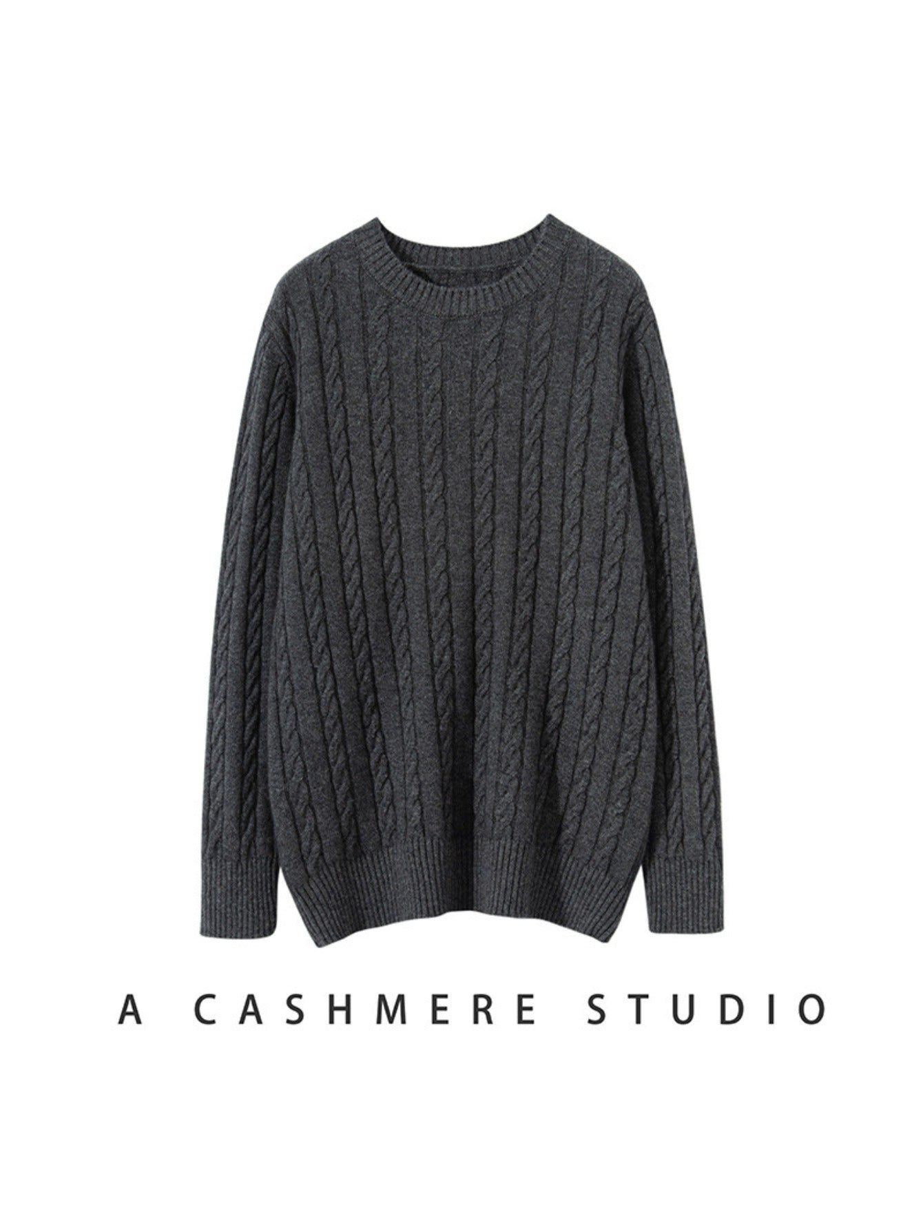 Mens 100% Velvet Cable Knit Sweater | Crewneck, Thickened Winter Top, Plus Size, Thermal Comfort, Vintage Christmas Gift, Casual Style, Polyester Fiber