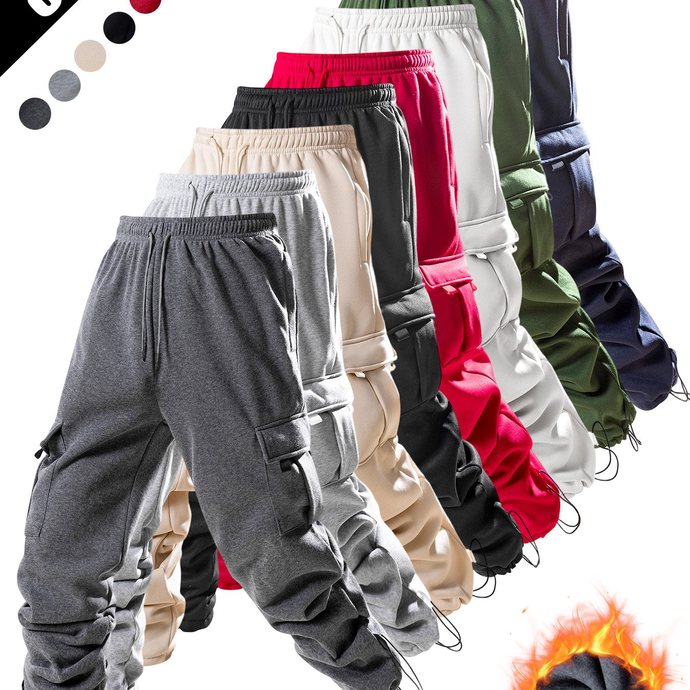 8pcs Men'S Heavy-Duty Work Pants - All-Season Tactical Pants with Multiple Utility Pockets, Non-Stretch Fabric for Hiking, Camping, Gym, Everyday - Machine Washable Outdoor Pants In, Brown, Olive Green - Ideal For Professionals & Outdoor Enthusiasts