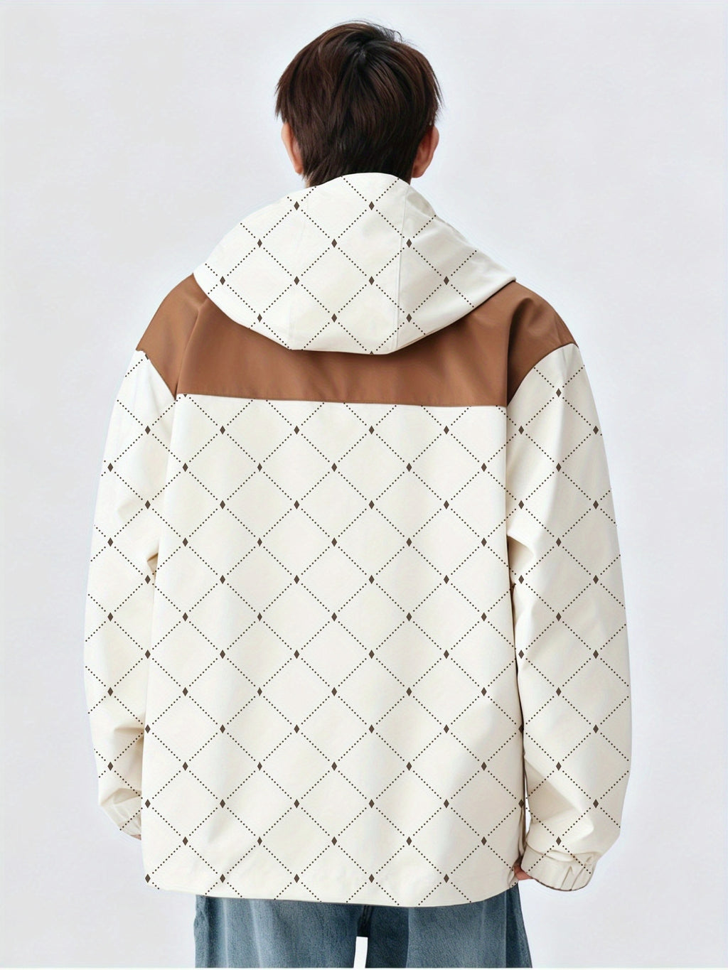 Men'S 2025 Retro Full-Zip Hooded Jacket - Heavyweight Warm Windproof Coat with Full-Zip Closure, Striped Pattern & Full-Zip Front, & Insulating Lining, Full-Zip Hooded Sweatshirt for Hiking, Outdoor, Casual Winter Wear - Brown\u002FTan - Ideal for Gym