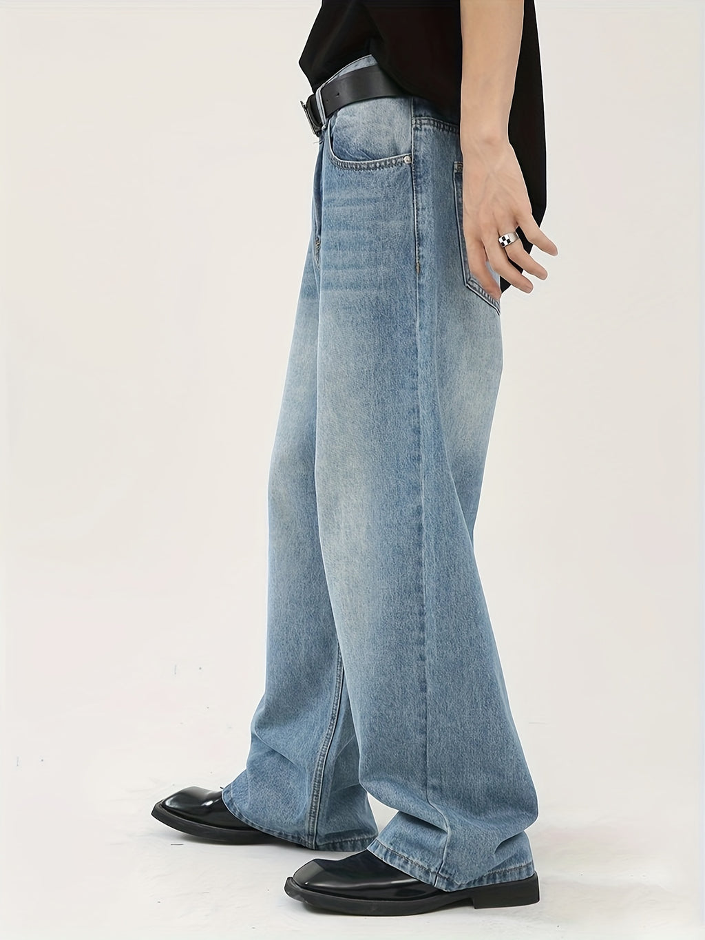 Men's Casual Jeans, Hip-hop High Street Skateboard Pants, Loose Oldschool Suitable For Street Wear, Cycling, Casual Fashion, Straight Leg Jeans