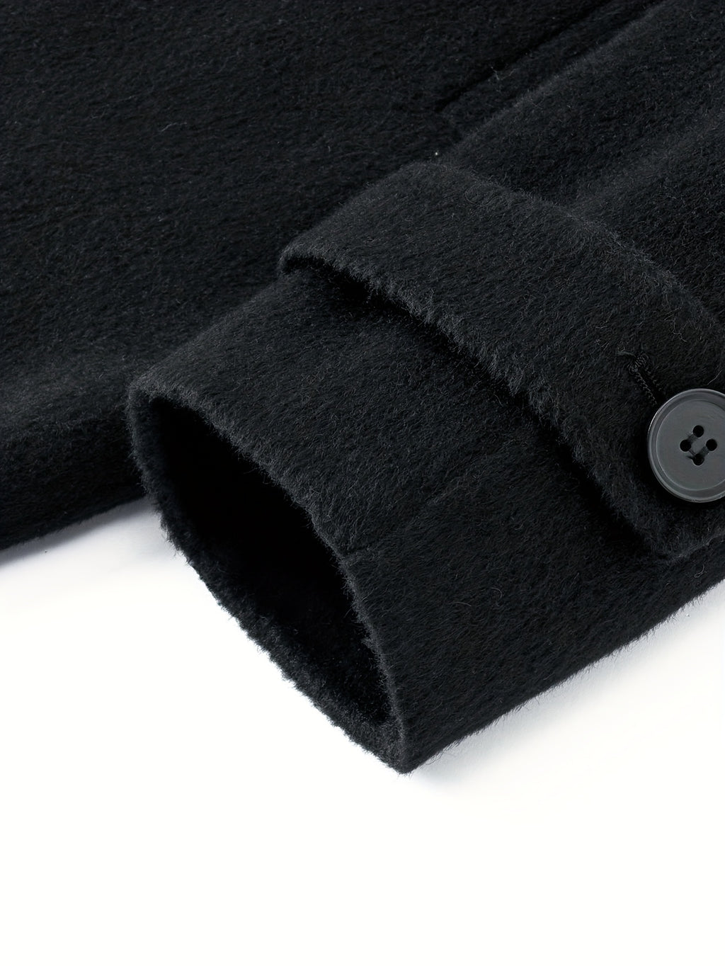 Men's Heavyweight 100% Wool Double-Breasted Coat - Winter Warm Collar & Notch Jacket, Full-Length Black Suit Outerwear for Formal\u002FCasual Events, Parties, Weddings (Dry Clean Only)