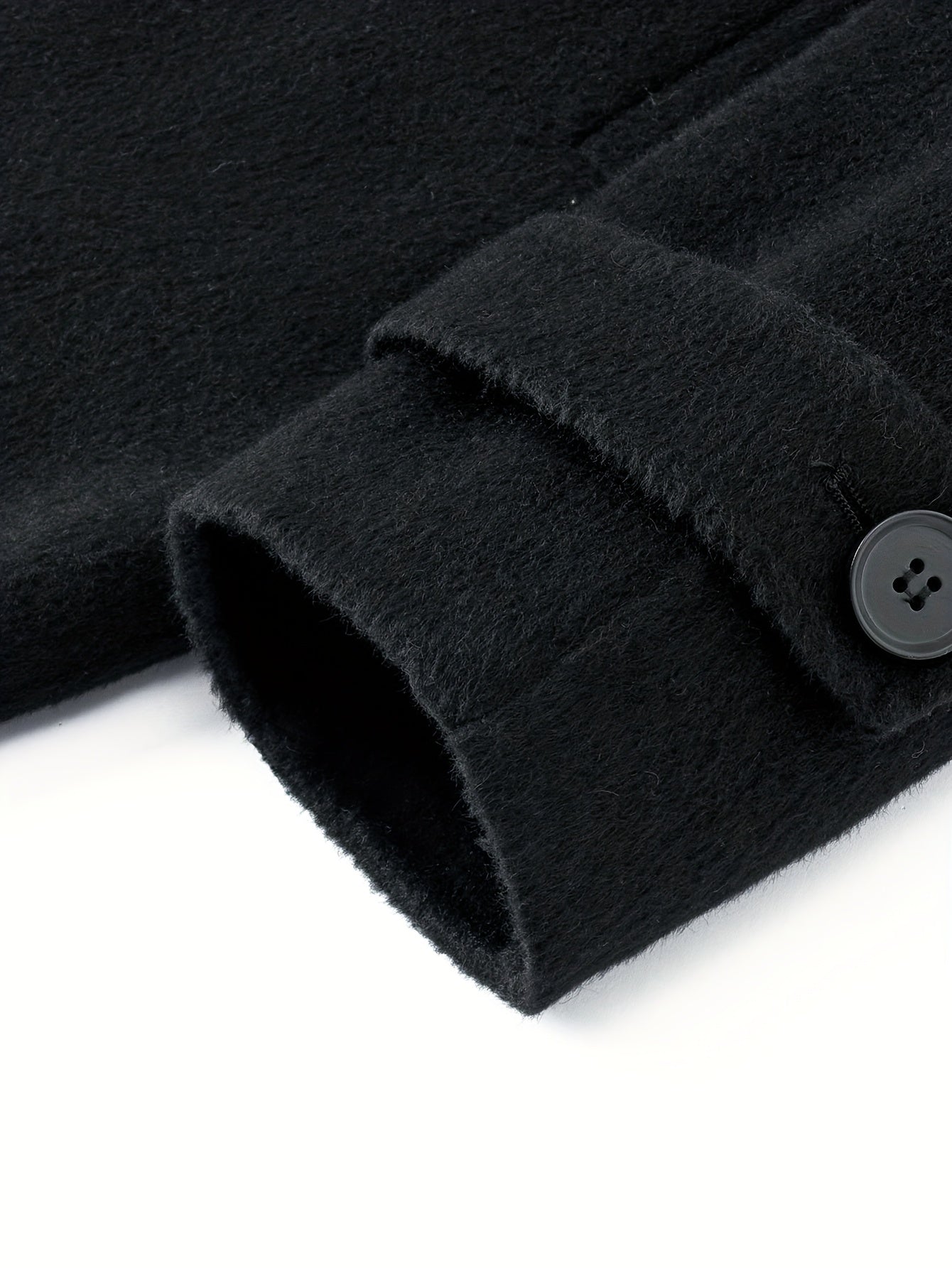 Men's Heavyweight 100% Wool Double-Breasted Coat - Winter Warm Collar & Notch Jacket, Full-Length Black Suit Outerwear for Formal\u002FCasual Events, Parties, Weddings (Dry Clean Only)