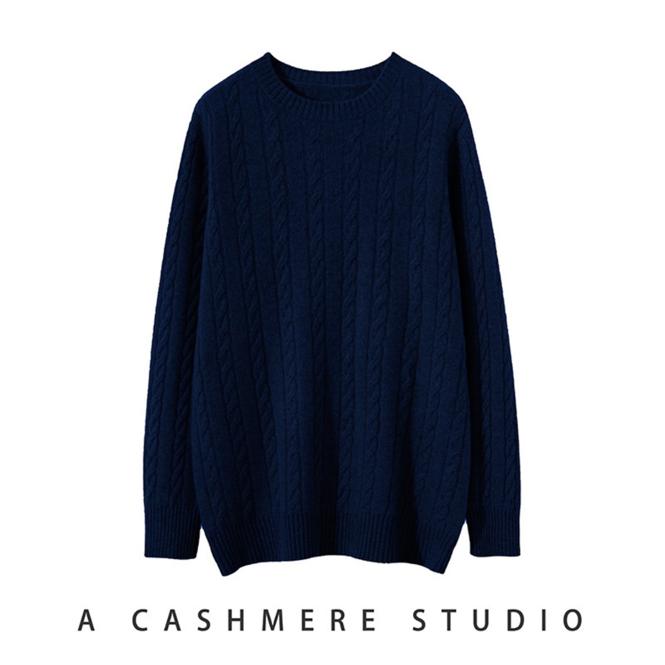 Mens 100% Velvet Cable Knit Sweater | Crewneck, Thickened Winter Top, Plus Size, Thermal Comfort, Vintage Christmas Gift, Casual Style, Polyester Fiber