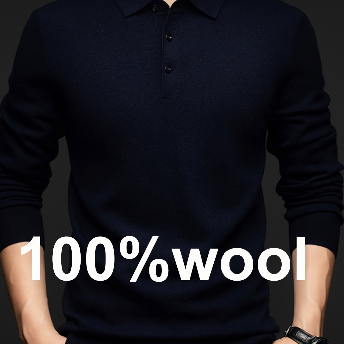 Men's 100% Thickened Lapel Sweater - Solid Color Warm Underlayer for Base Layer, Office & Commuting, Dry Clean Only Retro Style Classic Collar, High-End Layering Piece for All-Season Wear, Commuting Outfit, Timeless Design, Premium Material, Men'S