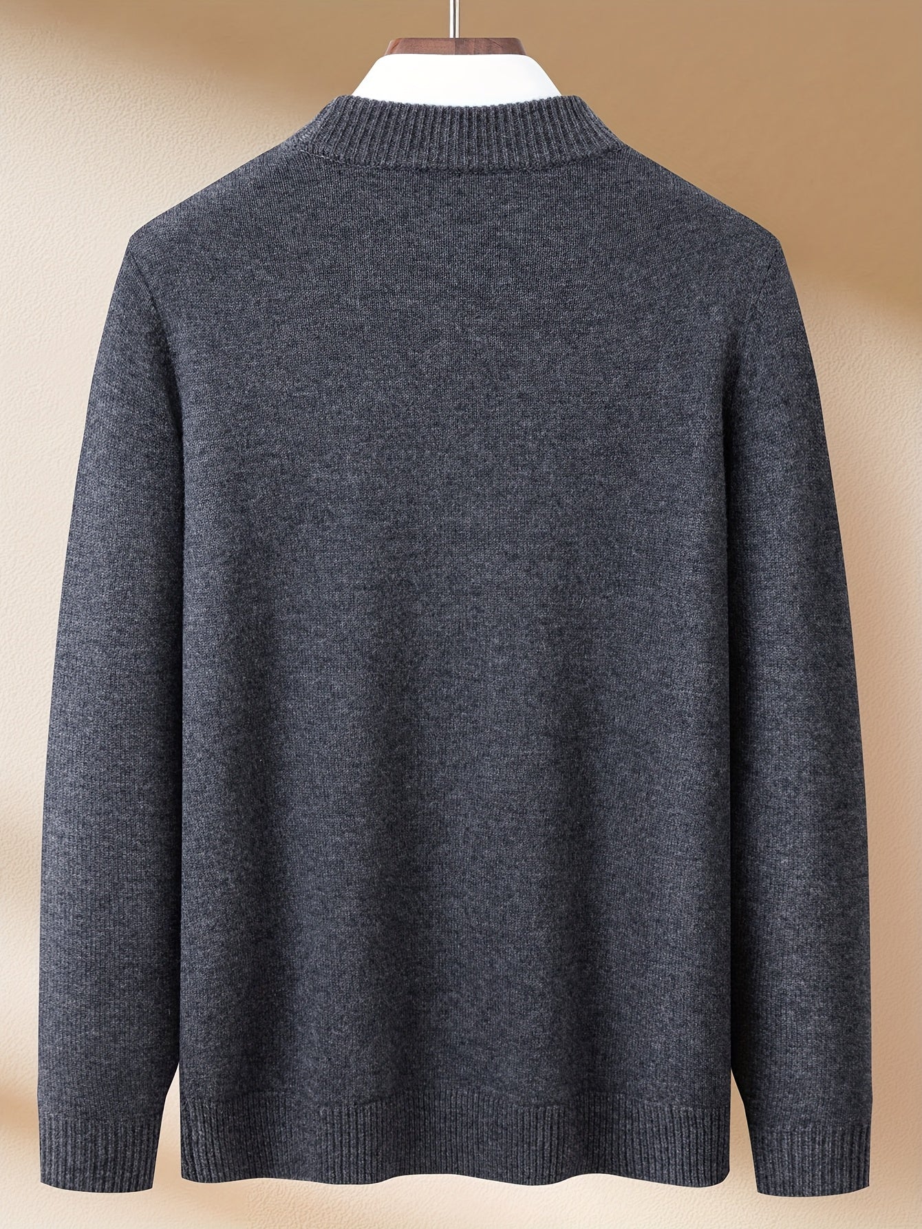 Men'S Cozy Crew Neck Sweater - Long Sleeve, Solid Color, Knit Pullover for Fall\Winter, Casual Layering Piece, Regular Fit, No Belt, Regular Length, Winter Clothing | Crew Neck Sweater | Knit Construction, Sweater Vest