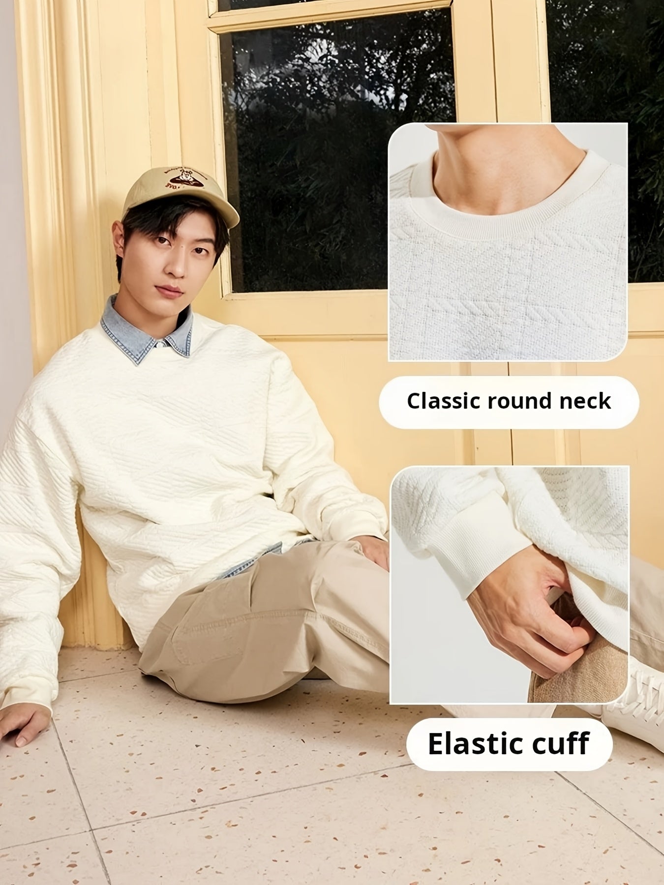 Men's Oversized Hooded Sweatshirt - Casual Loose Fit Pullover Hoodie with Drawstring Hood, Round Neck & Long Sleeve, Machine Washable Sportswear Jacket for Gym,, Casual Attire - Solid Color (Black\u002FWhite\u002FNavy\u002FGrey)