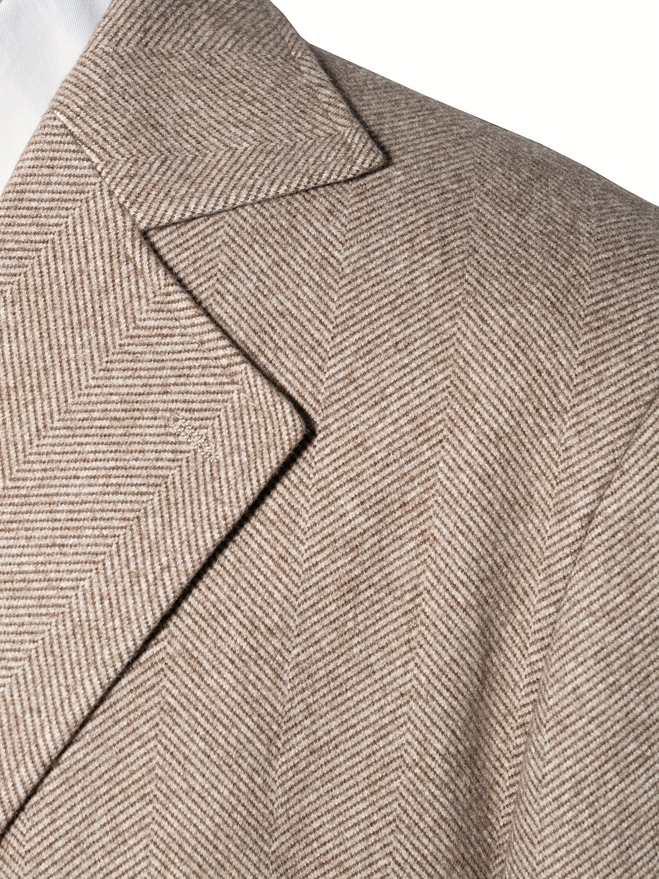 Men's Double-Breasted Full-Length Coat - Classic Collar & Tailored Loose-Fit Long Jacket, Luxury Brown\u002FBlack\u002FBeige Striped Suit Outerwear (Dry Clean Only) for Formal & Professional Events - -Like Maintenance