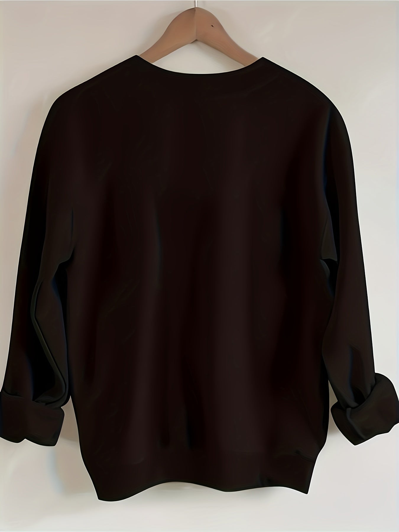 Men's Black Oversized Equestrian Sweatshirt - White Horse Rider & Galloping Horse Print Sweater, Round Neck Loose Fit Hoodie Jacket for Horseback Riding, Casual Wear, Dressage & Jumping Events, Machine Washable