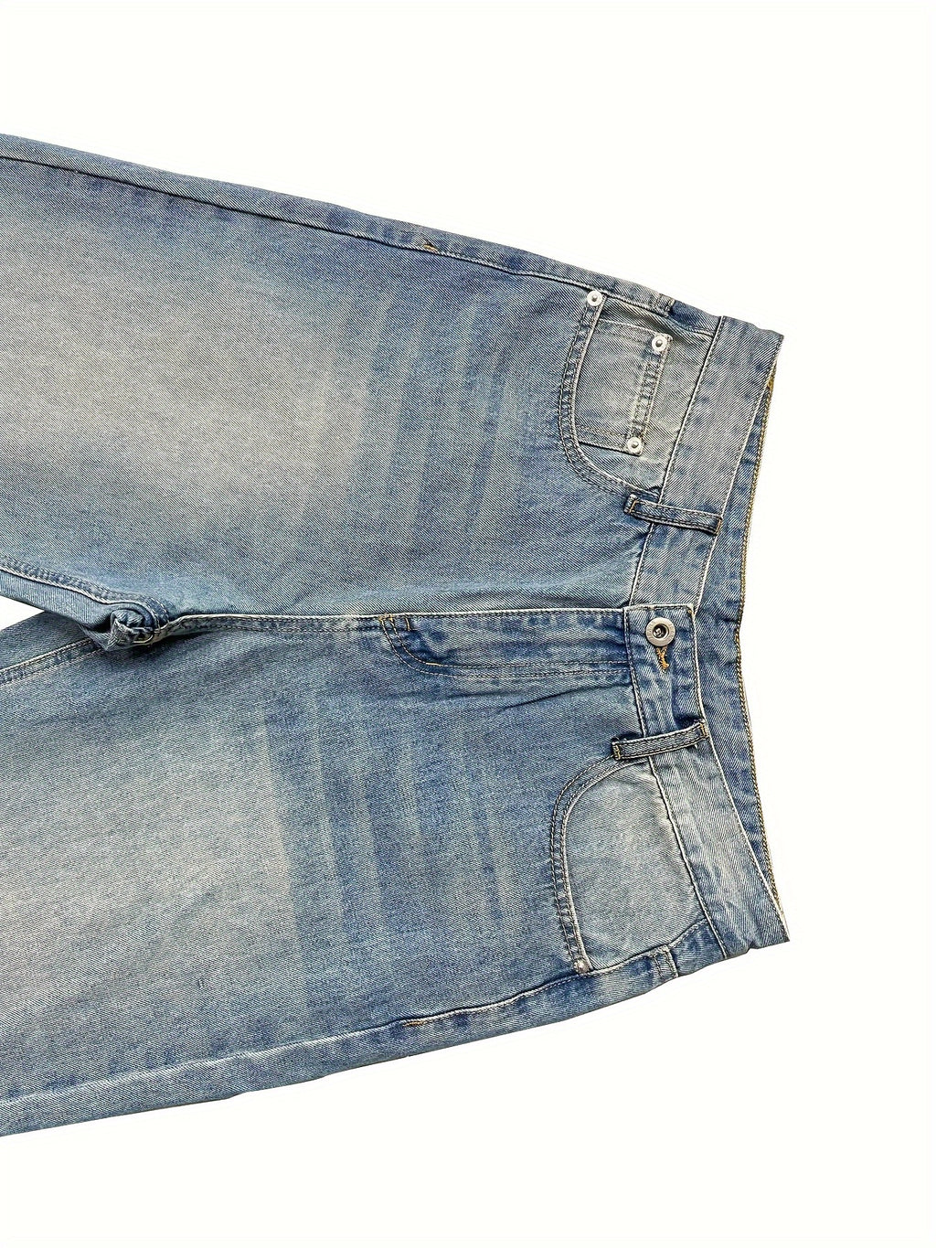 Men's Casual Jeans, Hip-hop High Street Skateboard Pants, Loose Oldschool Suitable For Street Wear, Cycling, Casual Fashion, Straight Leg Jeans