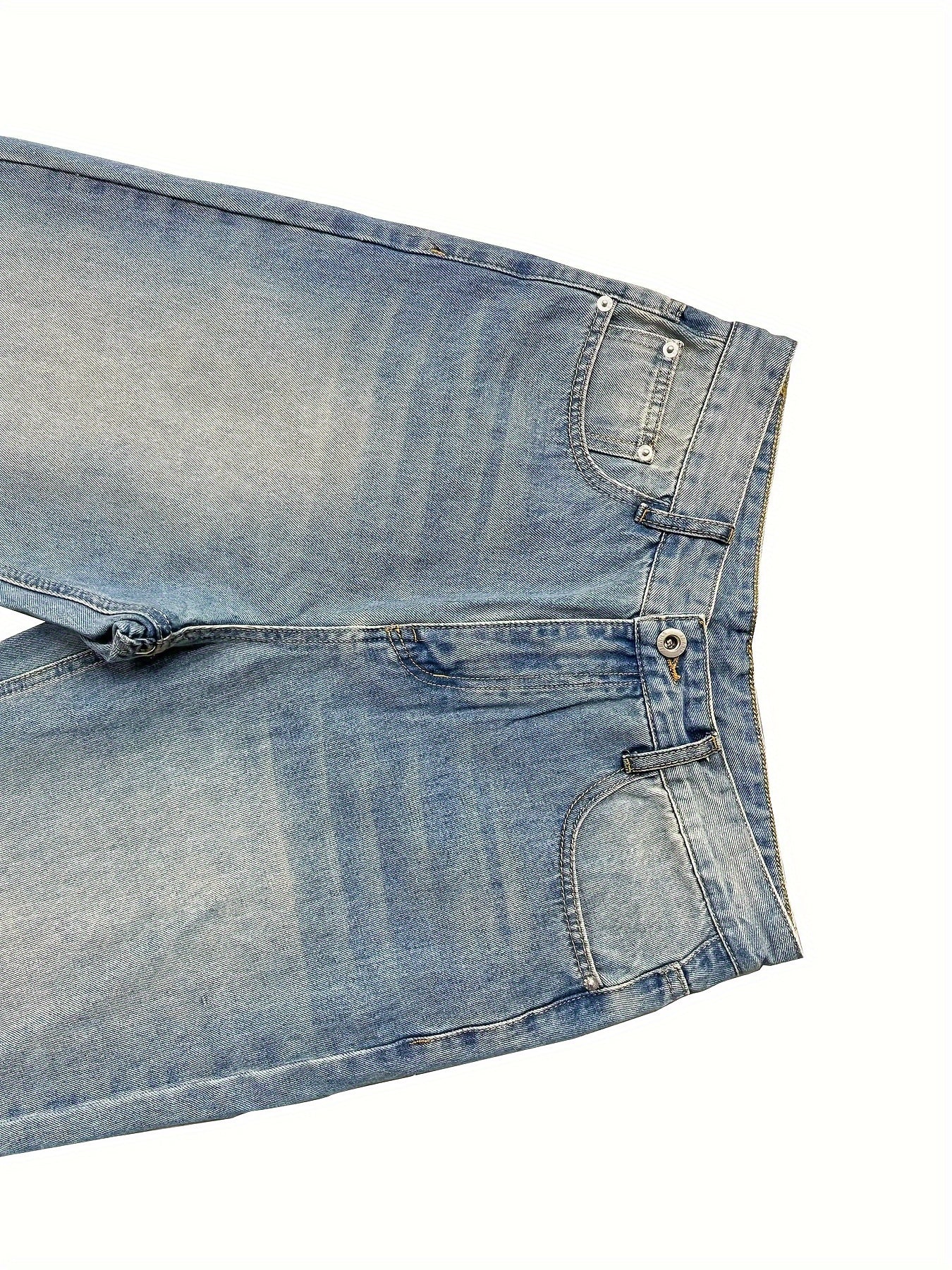 Men's Casual Jeans, Hip-hop High Street Skateboard Pants, Loose Oldschool Suitable For Street Wear, Cycling, Casual Fashion, Straight Leg Jeans