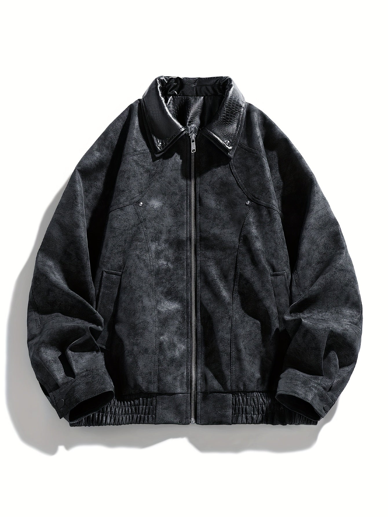 Jingmo Ning' Japanese Retro Pilot Jacket for Men, Spring And Autumn Baseball Jacket with a Collar, Couple'S Motorcycle Coat 6861M.