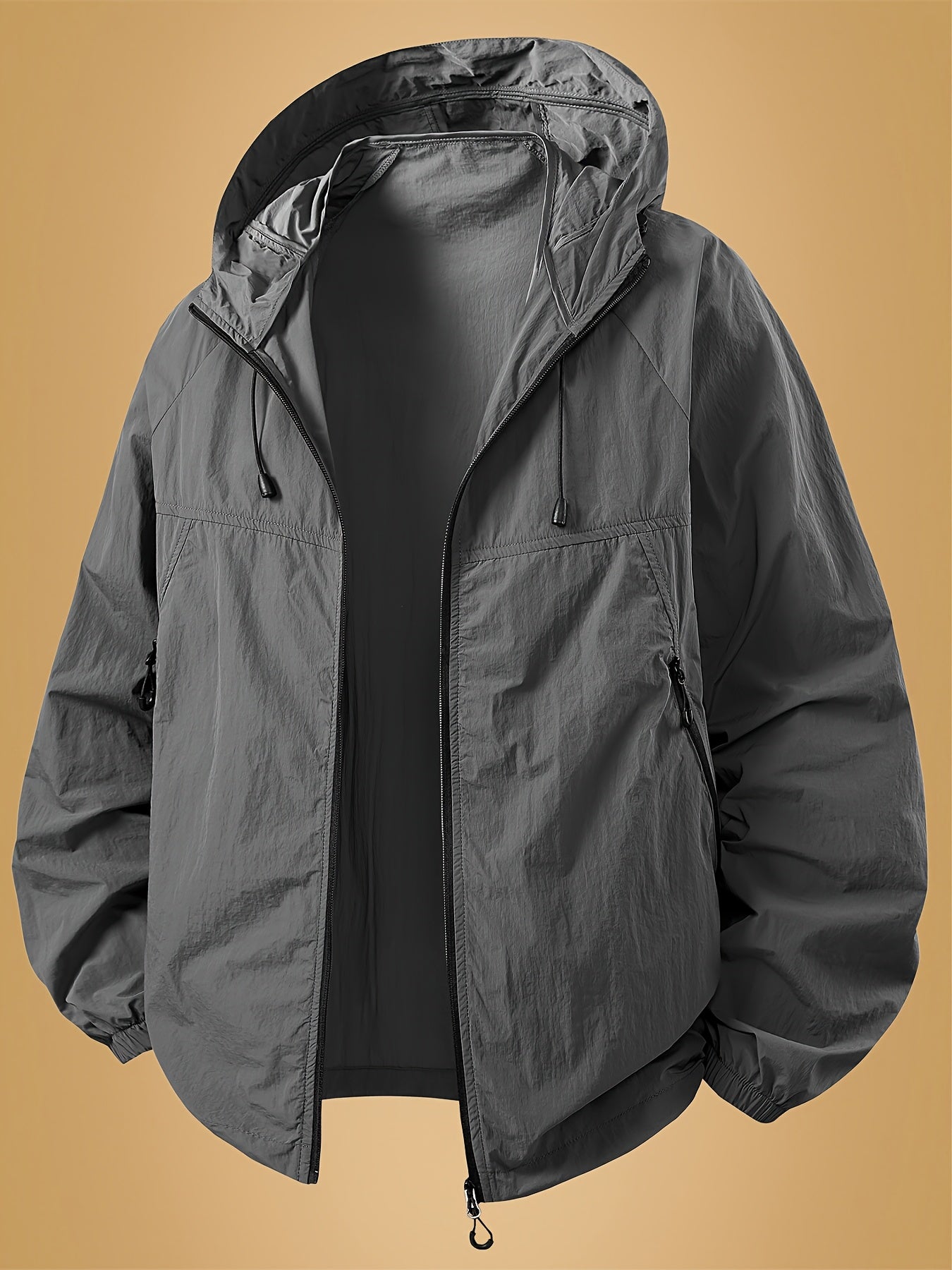 Quick-Dry Hooded Jacket Quick-Dry, Breathable Lightweight Hooded Jacket | Adjustable Hood, Zippered Pockets, Casual Outdoor Gear