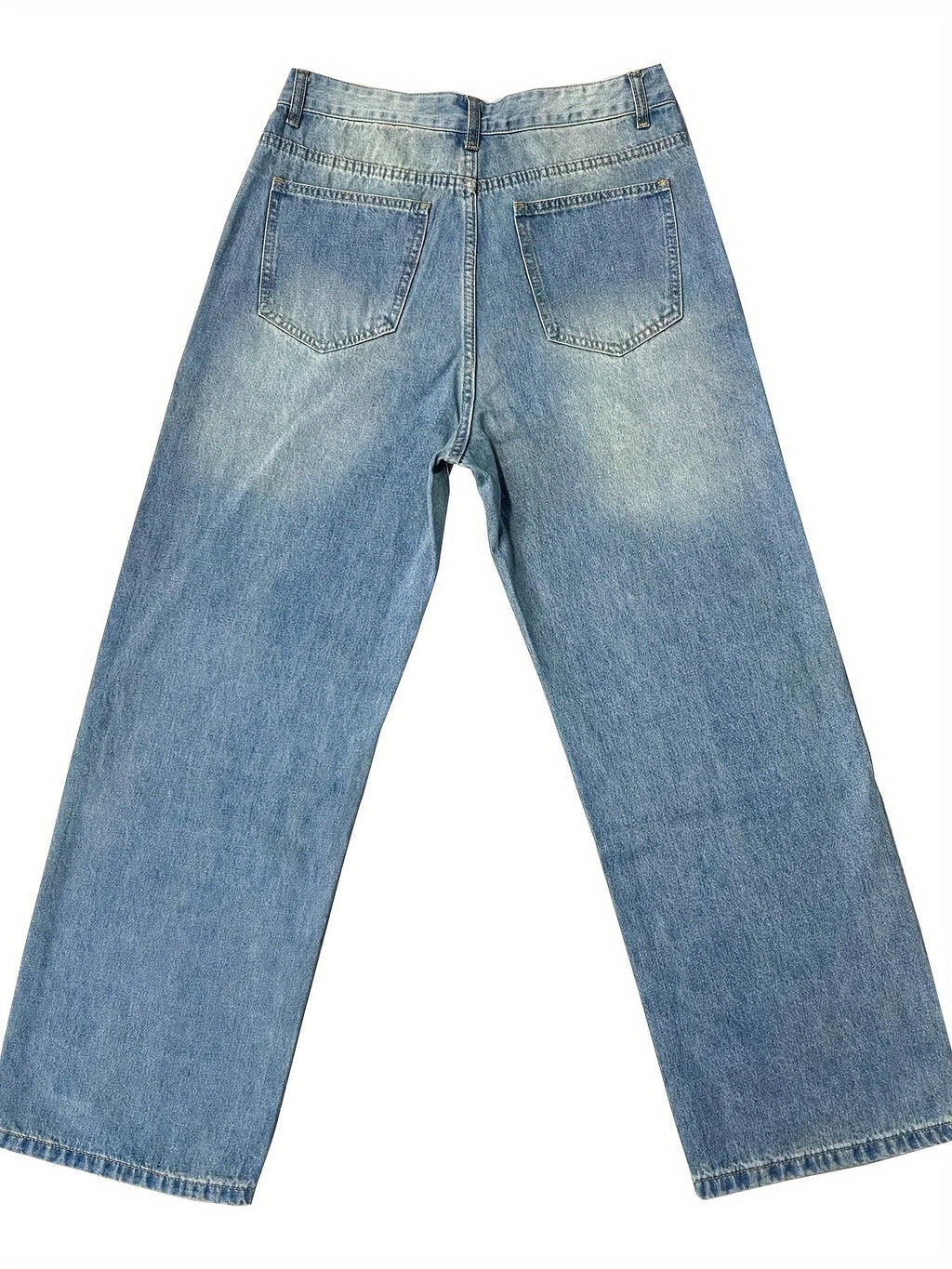 Men's Casual Jeans, Hip-hop High Street Skateboard Pants, Loose Oldschool Suitable For Street Wear, Cycling, Casual Fashion, Straight Leg Jeans