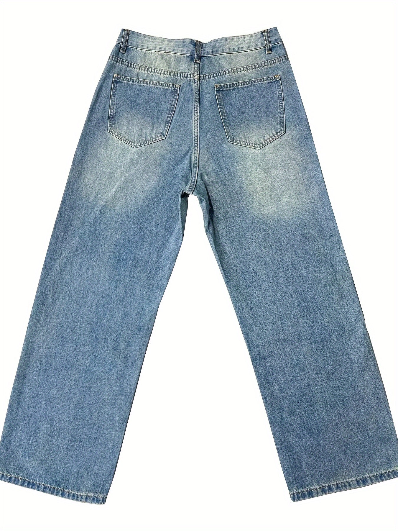 Men's Casual Jeans, Hip-hop High Street Skateboard Pants, Loose Oldschool Suitable For Street Wear, Cycling, Casual Fashion, Straight Leg Jeans