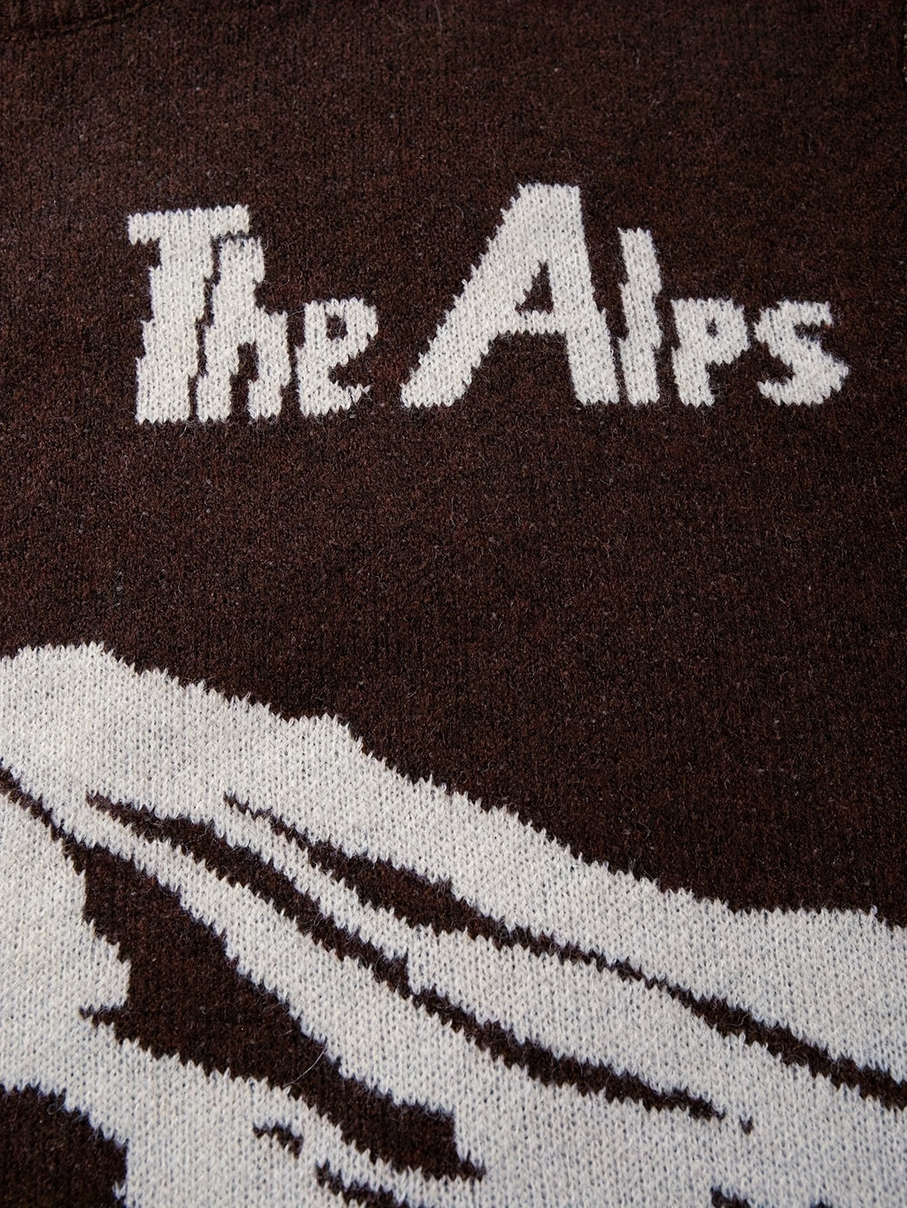 Winter Warm Sweater - Oversized Brown\Mountain Print Pullover with The Alps Lettering, Long Sleeve Round Neck Casual Coat for Skiing &, Hand Washable Loose Fit Sweater Jacket