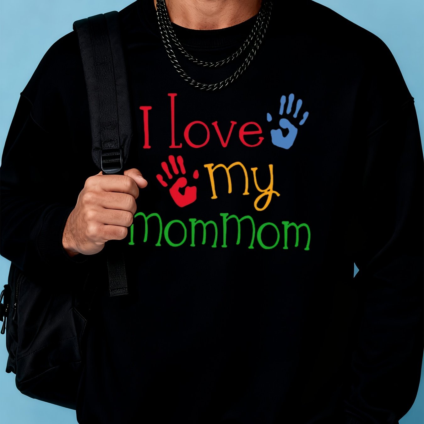 Men's 360g Heavyweight Casual Sweatshirt - Thick Winter Warm Pullover Sweater for Golf & Daily Wear, Round Neck Long Sleeve (Black\u002FWhite\u002FBlue\u002FGray) - Affordable Cold Weather Outerwear, Multi-Color Options