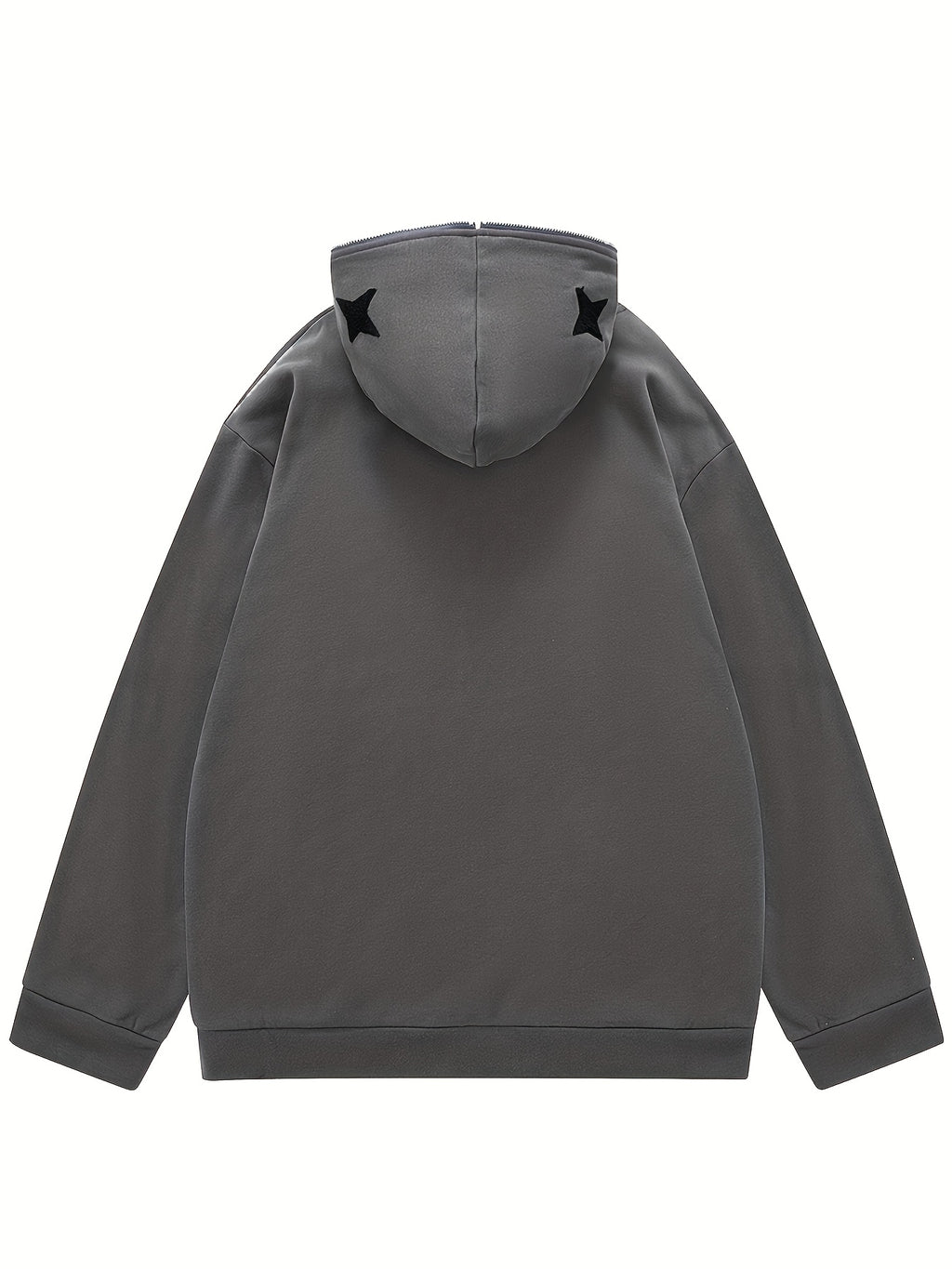 Men'S Casual Hooded Jacket with Full-Zip Closure & Star Print - & Geometric Design, Regular Fit, Lightweight Fabric, Casual Outerwear for Everyday & Formal, Jacket Hoodie, Streetwear Fashion, Urban Style, Streetwear Lovers