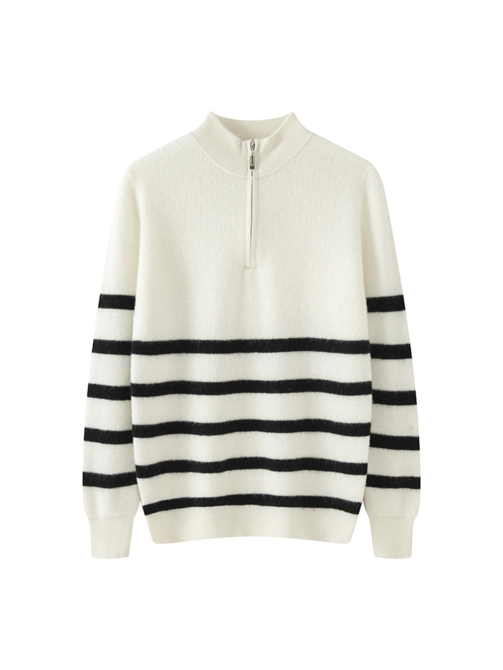 Mens 100% Velvet Quarter Zip Mock Neck Striped Sweater | Thickened Color Block Athletic Fit Thermal Comfort, Perfect for Fall\u002FWinter, Casual & Daily Wear, Knit