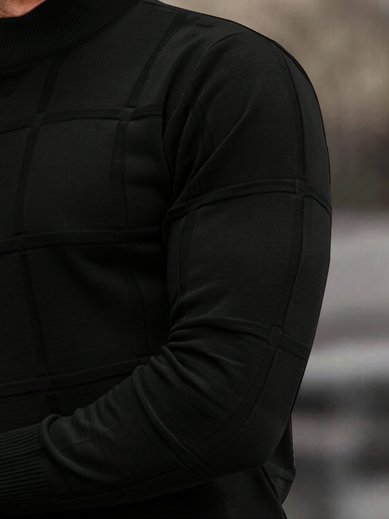 Men's Cotton Knit Sweater - Solid Color Mock Neck Pullover, Medium Stretch Regular Fit Long Sleeve for Fall & Winter, Hand Wash Only, Versatile Casual & Formal Wear