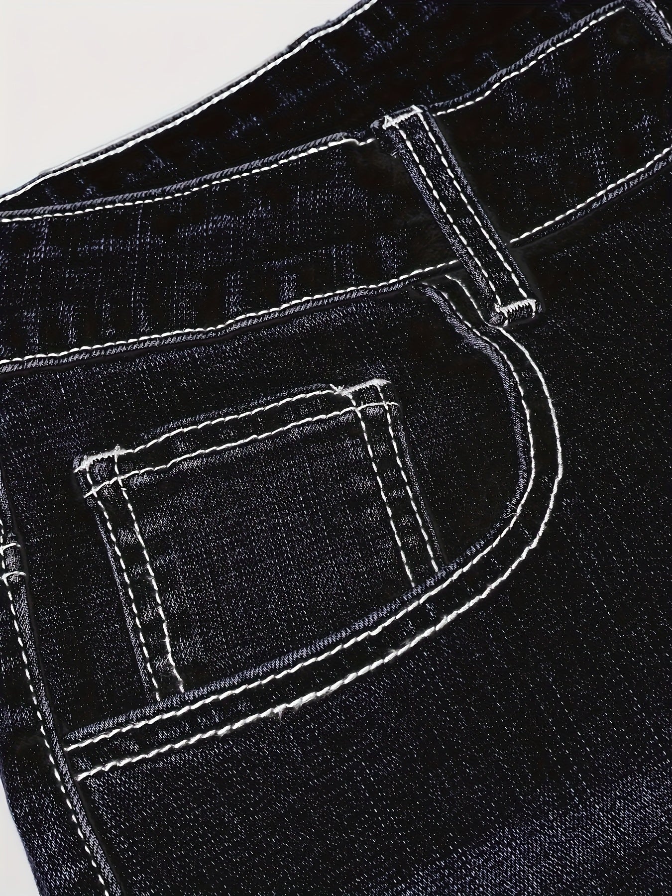 3pcs Men'S Slim-Fit Stretch Denim Jeans with Distressed Knee Rips & Embroidery - Casual All-Season Skinny Pants for Casual Attire, Allseason Jeans | Embroidered Denim | Stretch Denim Fabric