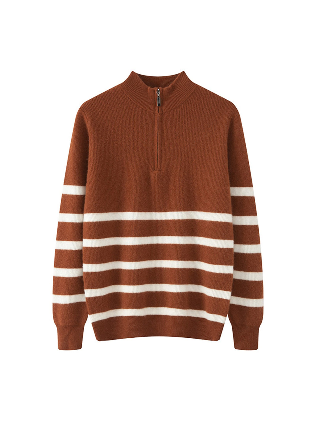 Mens 100% Velvet Quarter Zip Mock Neck Striped Sweater | Thickened Color Block Athletic Fit Thermal Comfort, Perfect for Fall\u002FWinter, Casual & Daily Wear, Knit