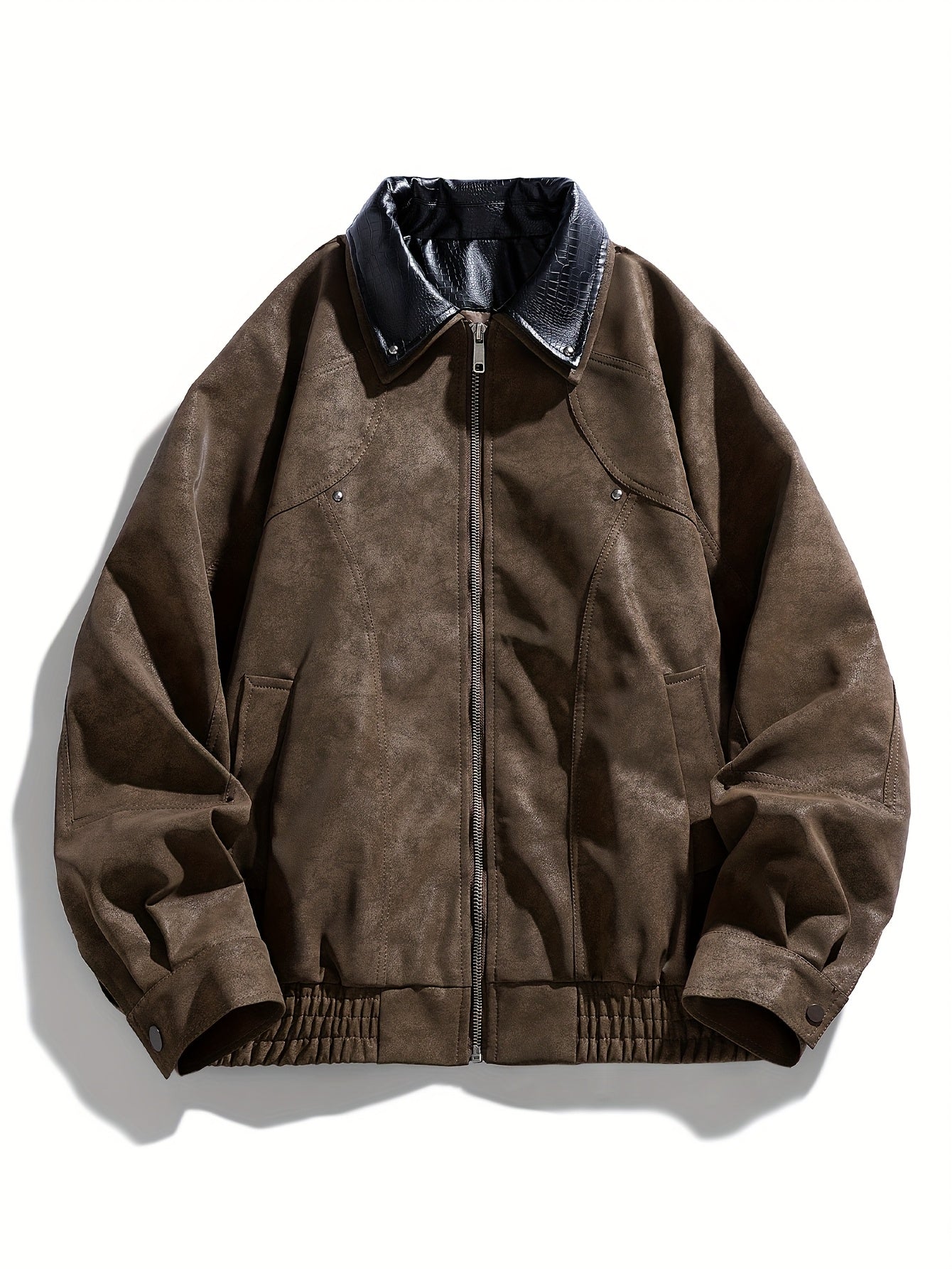 Jingmo Ning' Japanese Retro Pilot Jacket for Men, Spring And Autumn Baseball Jacket with a Collar, Couple'S Motorcycle Coat 6861M.