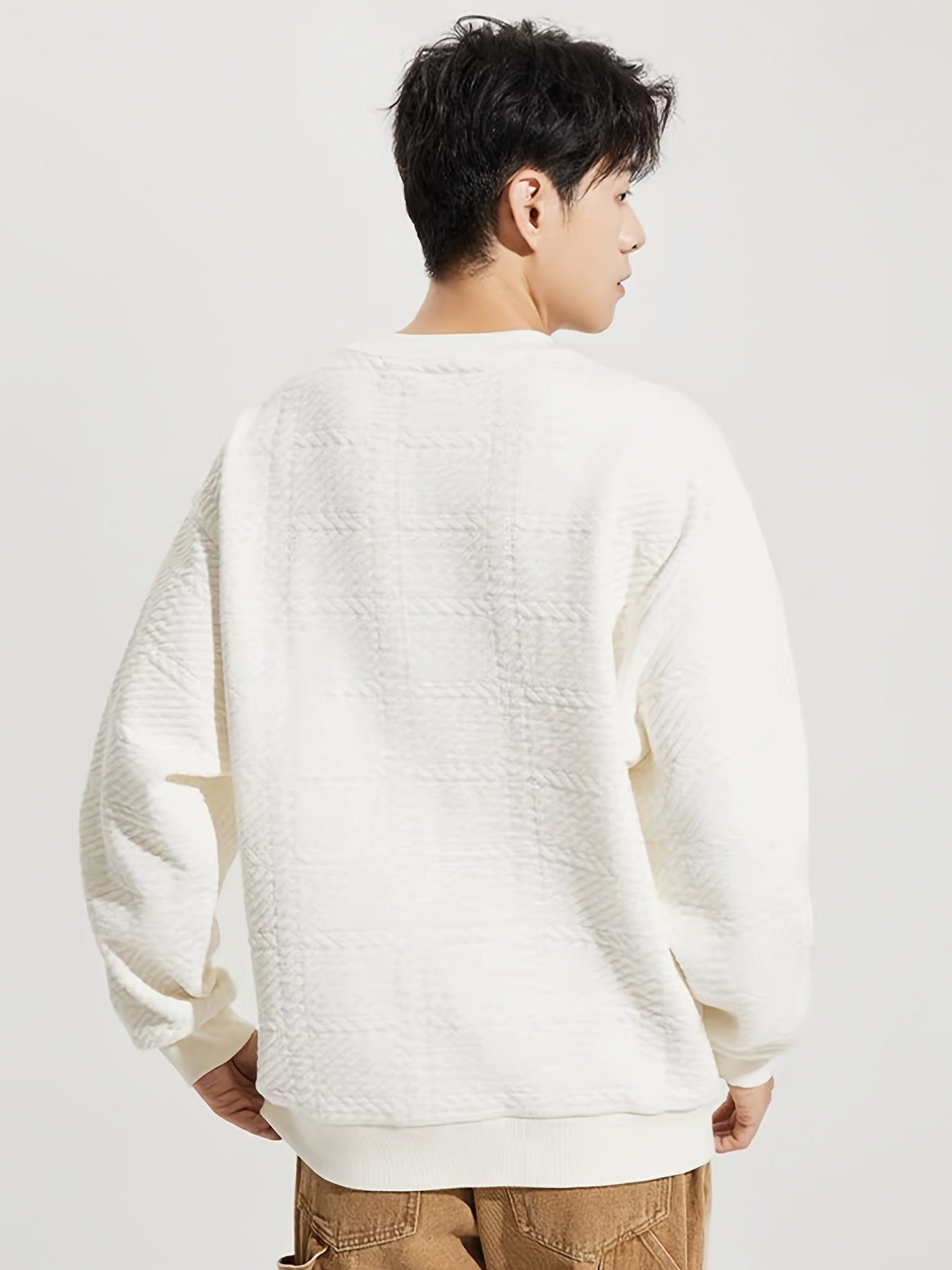 Men's Oversized Hooded Sweatshirt - Casual Loose Fit Pullover Hoodie with Drawstring Hood, Round Neck & Long Sleeve, Machine Washable Sportswear Jacket for Gym,, Casual Attire - Solid Color (Black\u002FWhite\u002FNavy\u002FGrey)