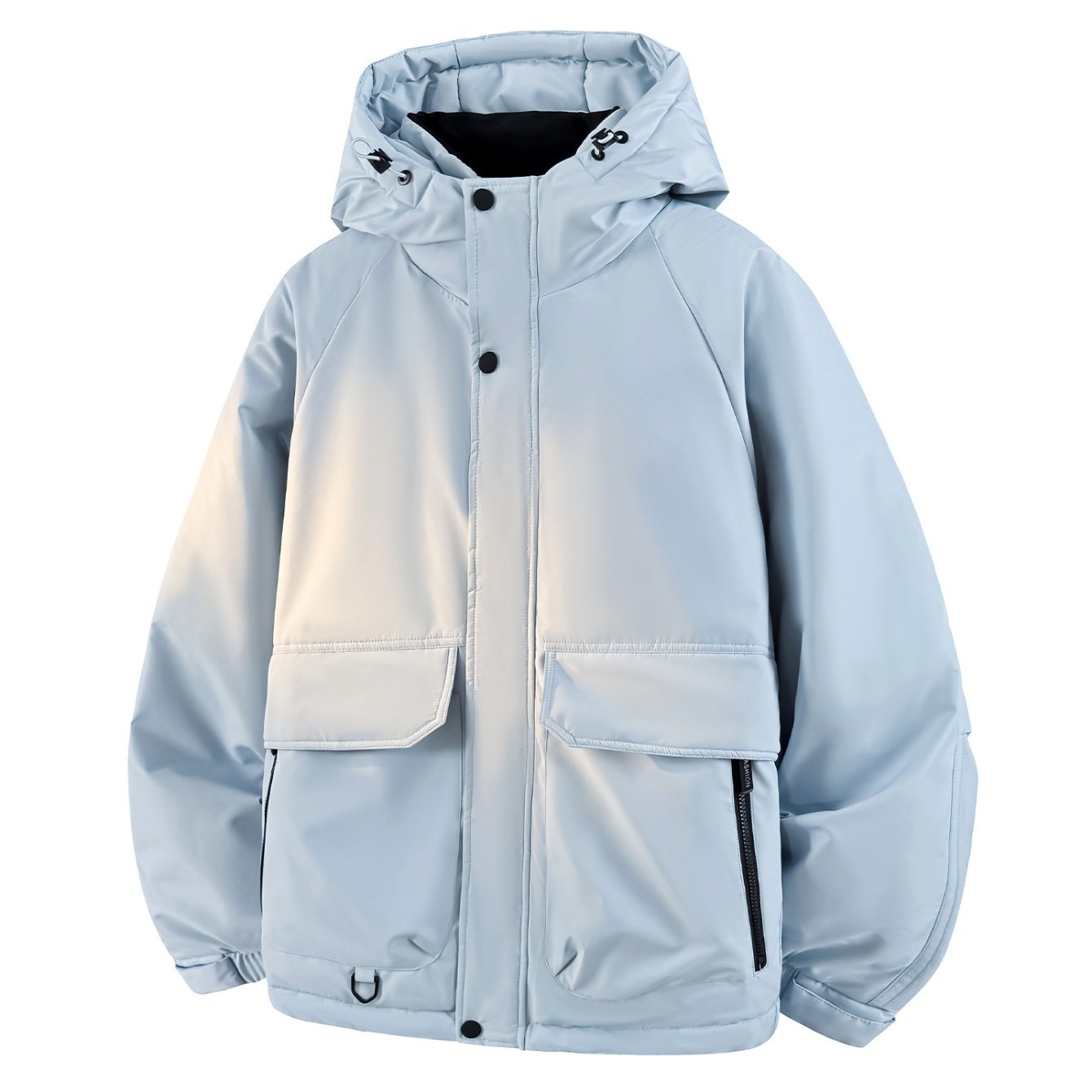 Men's & Women's White Duck Down Jacket - Thickened Winter Parka Coat with Hood, Full-Zip Front, Machine Washable Duck Down for Extreme Cold, Unisex for outdoor Activities (Solid Color)