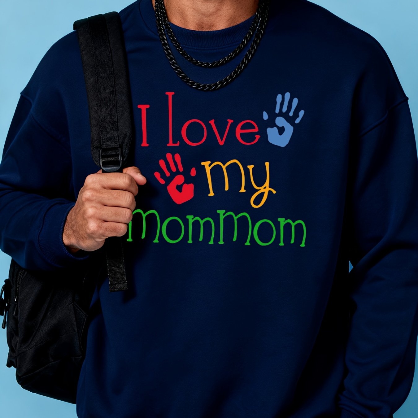 Men's 360g Heavyweight Casual Sweatshirt - Thick Winter Warm Pullover Sweater for Golf & Daily Wear, Round Neck Long Sleeve (Black\u002FWhite\u002FBlue\u002FGray) - Affordable Cold Weather Outerwear, Multi-Color Options