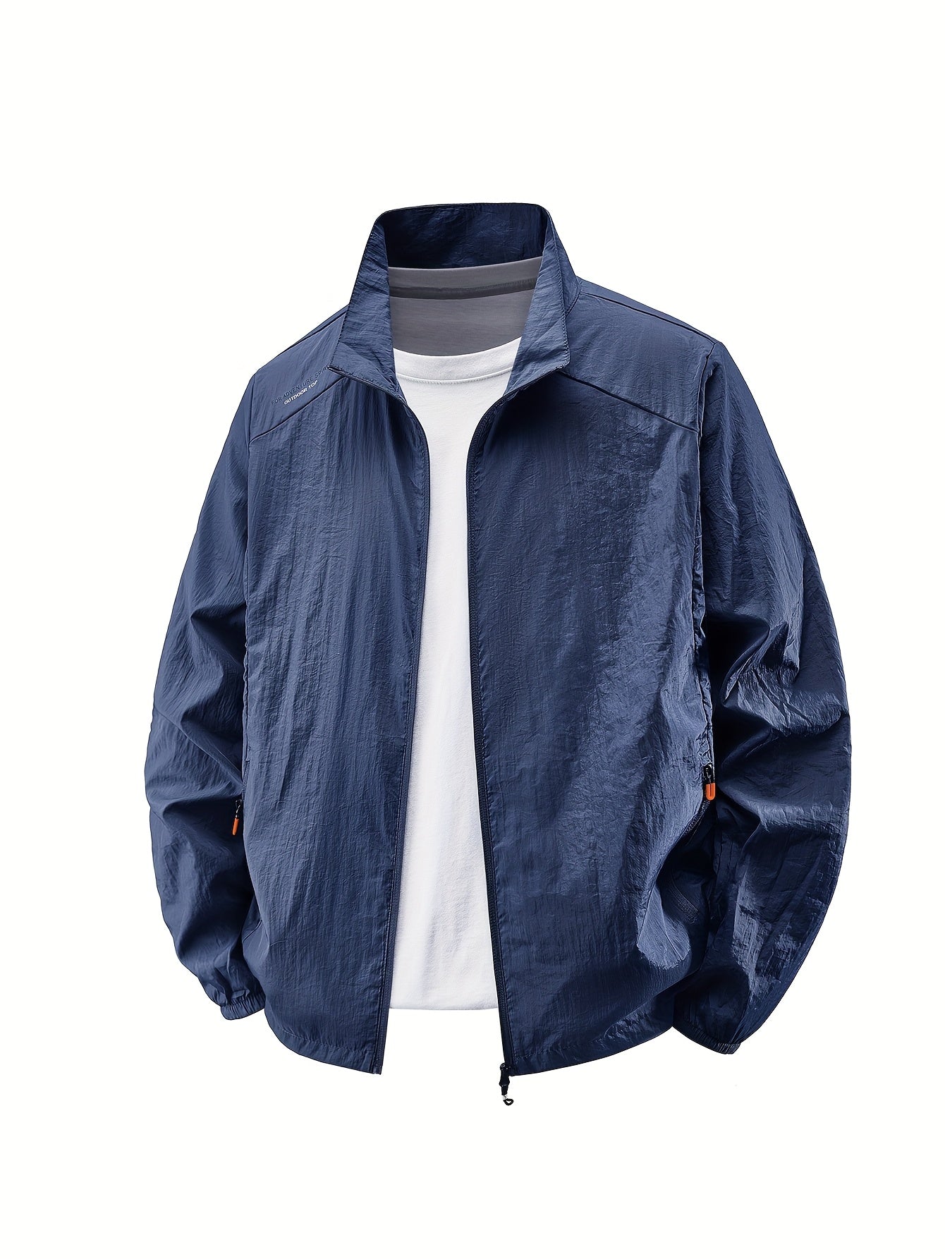 Men'S Summer Breathable Outdoor Fishing Jacket with Zipper and Pockets - Lightweight, Fast-Dry, Stand Collar, Long Sleeve, Casual Style, Ideal for Outdoor Activities and Casual Wear, Casual Outdoor Gear | Stand Collar Jacket | Zippered Jacket