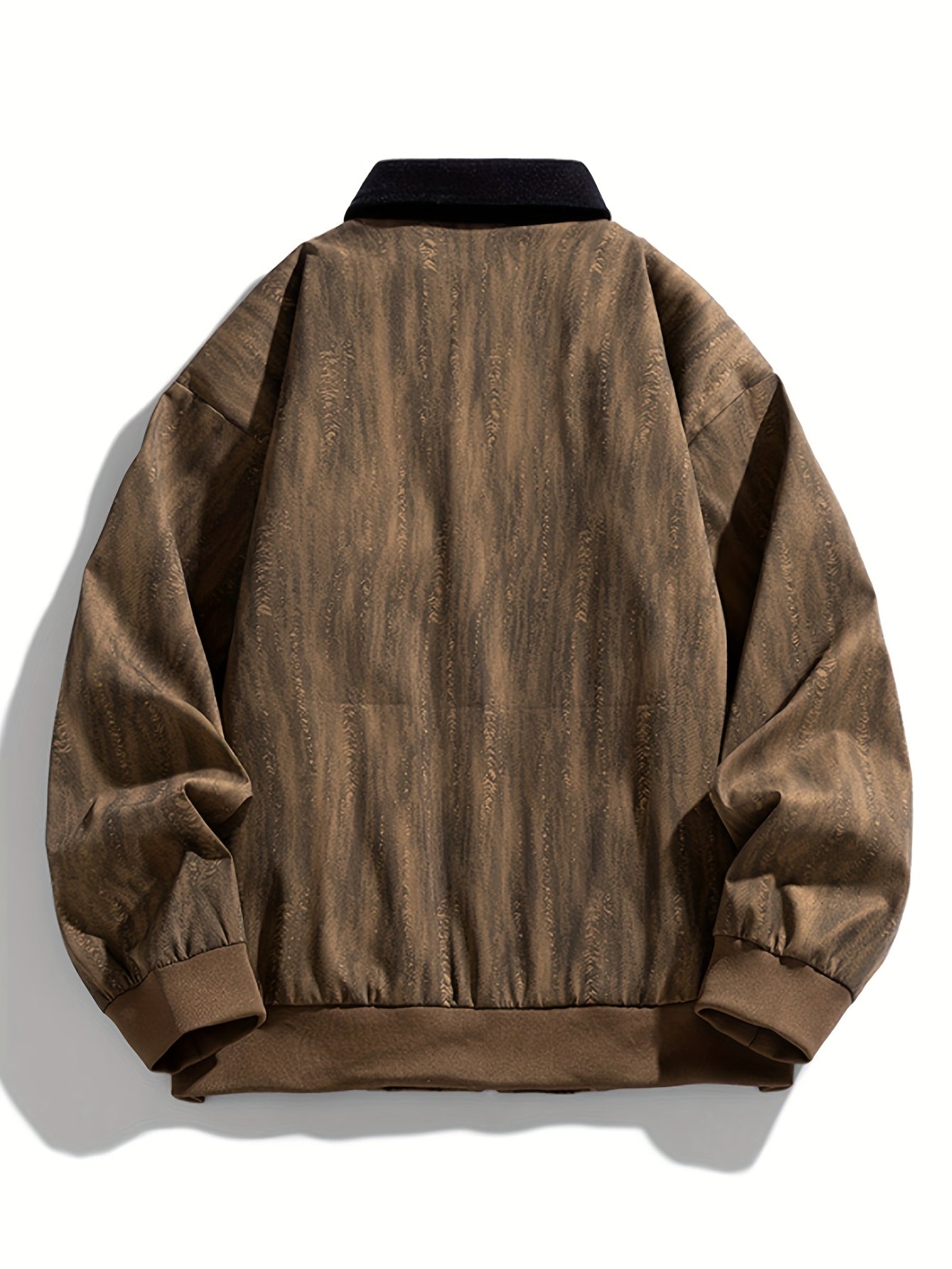 Men's Vintage Industrial Jacket - Grey\White\Beige\Black, Imitation Denim Look with Zipper Closure, Buttoned collar - Machine Washable Non-Stretch Fabric for Everyday & Formal Outfits - Casual Coat for Teens & Adults