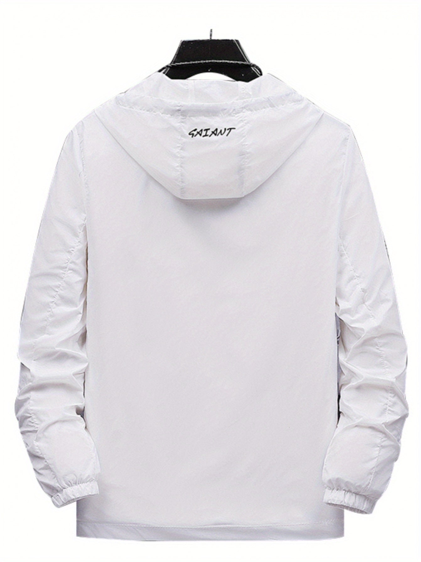 Men'S Lightweight Summer Hooded Zip-Up Jacket - Casual Translucent Letter Print with Drawstring, Ideal for Outdoor Activities like Hiking, Running & Fishing, Fishing Accessory|Sleek Zipper Design|Durable Outerwea