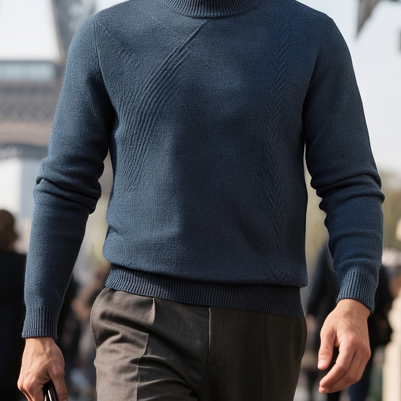 Men'S Cozy Crew Neck Sweater - Long Sleeve, Solid Color, Knit Pullover for Fall\Winter, Casual Layering Piece, Regular Fit, No Belt, Regular Length, Winter Clothing | Crew Neck Sweater | Knit Construction, Sweater Vest