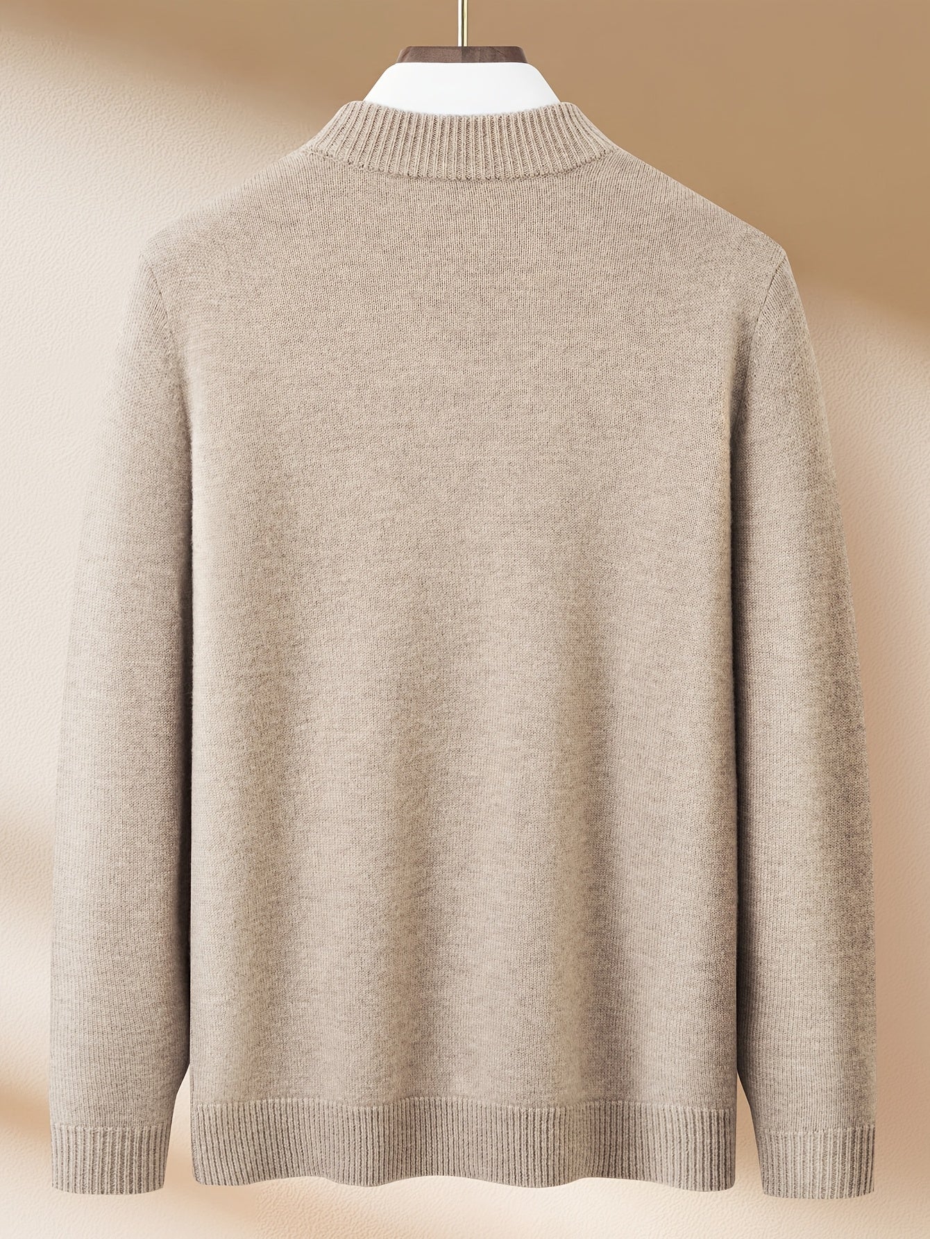 Men'S Cozy Crew Neck Sweater - Long Sleeve, Solid Color, Knit Pullover for Fall\Winter, Casual Layering Piece, Regular Fit, No Belt, Regular Length, Winter Clothing | Crew Neck Sweater | Knit Construction, Sweater Vest