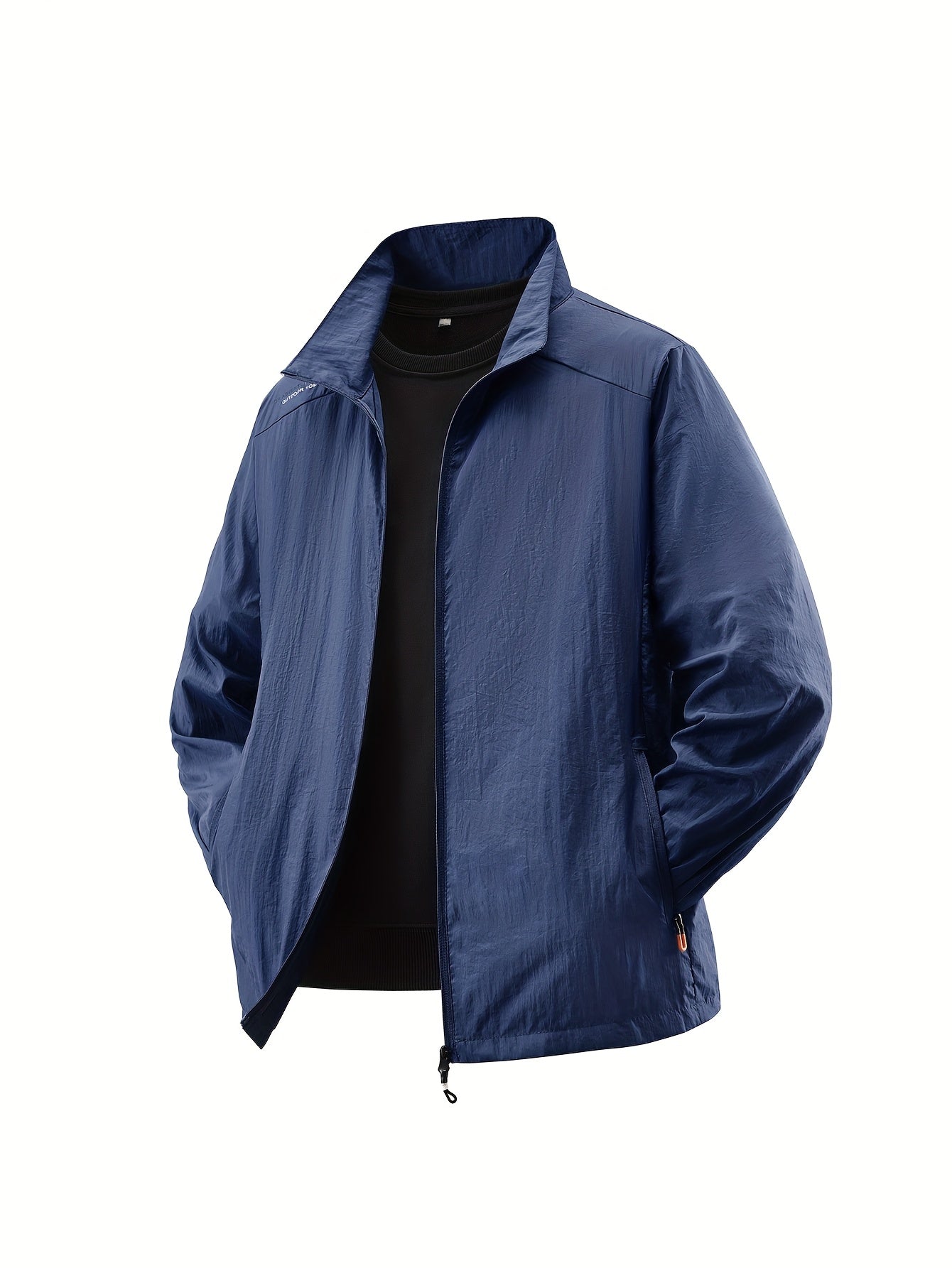 Men'S Summer Breathable Outdoor Fishing Jacket with Zipper and Pockets - Lightweight, Fast-Dry, Stand Collar, Long Sleeve, Casual Style, Ideal for Outdoor Activities and Casual Wear, Casual Outdoor Gear | Stand Collar Jacket | Zippered Jacket