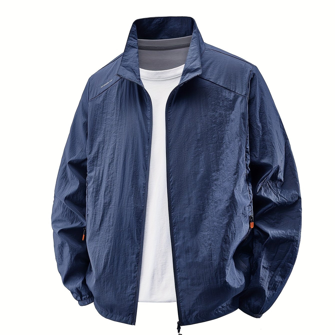 Men'S Summer Breathable Outdoor Fishing Jacket with Zipper and Pockets - Lightweight, Fast-Dry, Stand Collar, Long Sleeve, Casual Style, Ideal for Outdoor Activities and Casual Wear, Casual Outdoor Gear | Stand Collar Jacket | Zippered Jacket