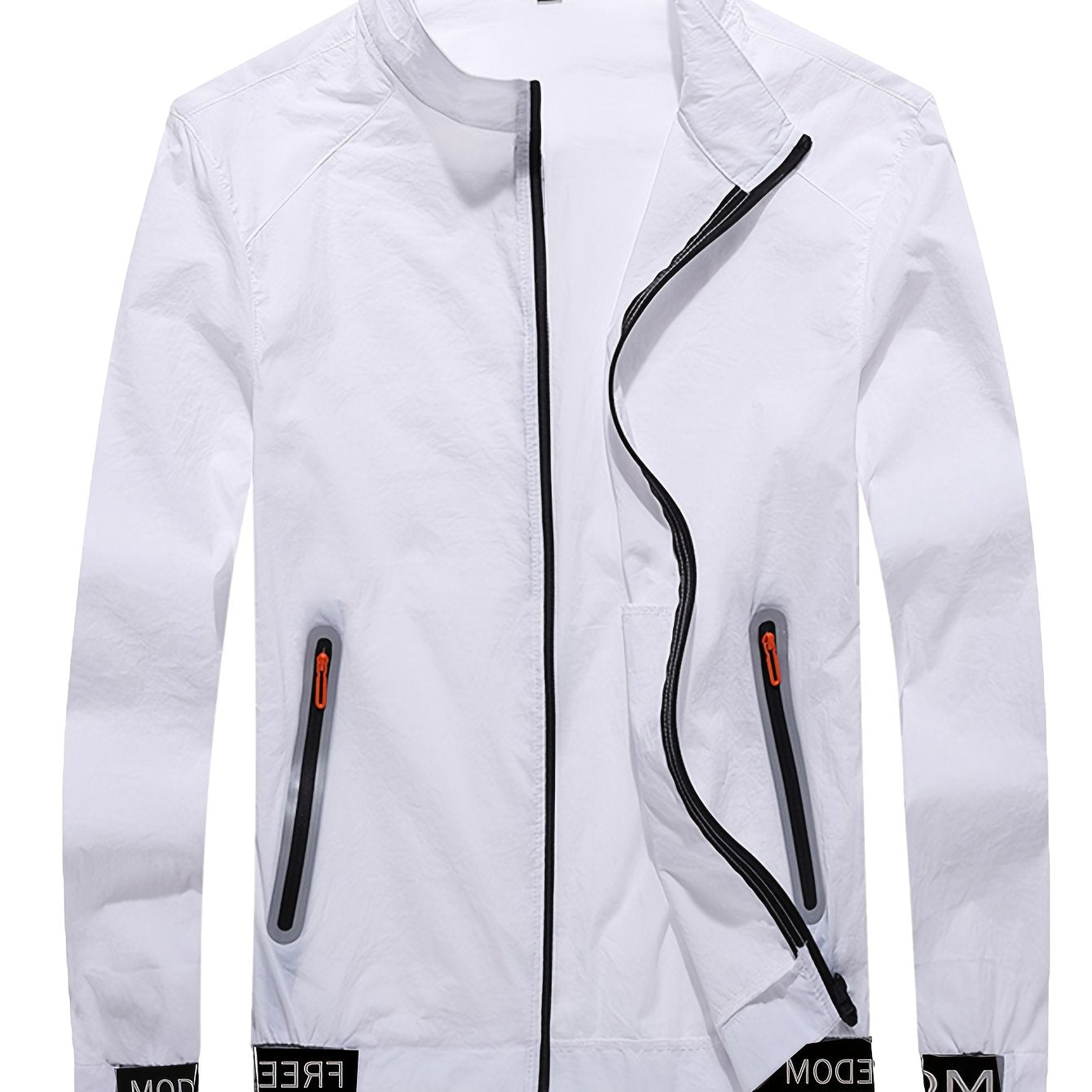 Men'S Lightweight Windbreaker Jacket - Softshell Zip-Up Coat with Stand Collar, Lightweight Windproof Outerwear for Gym, Fishing, Travel - Quick-Dry Athletic Jacket in Light Grey\Black - Spring\Fall\FSummer Casual Outerwear