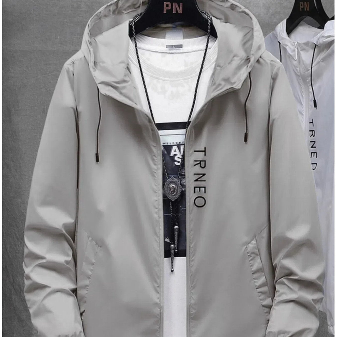 Men'S Lightweight Summer Hooded Zip-Up Jacket - Casual Translucent Letter Print with Drawstring, Ideal for Outdoor Activities like Hiking, Running & Fishing, Fishing Accessory|Sleek Zipper Design|Durable Outerwea