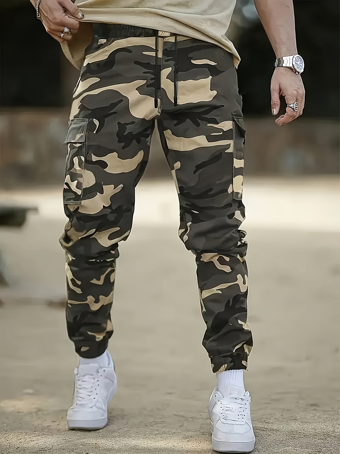 Five Pairs of Men's Sportswear Trousers - Multi-Functional Pockets - Suitable for All Seasons - Camouflage Pattern - Suitable for Work - Outdoor Activities - Mountain Climbing - Jogging (Black, Gray, Khaki, Lake Blue, Military Green)